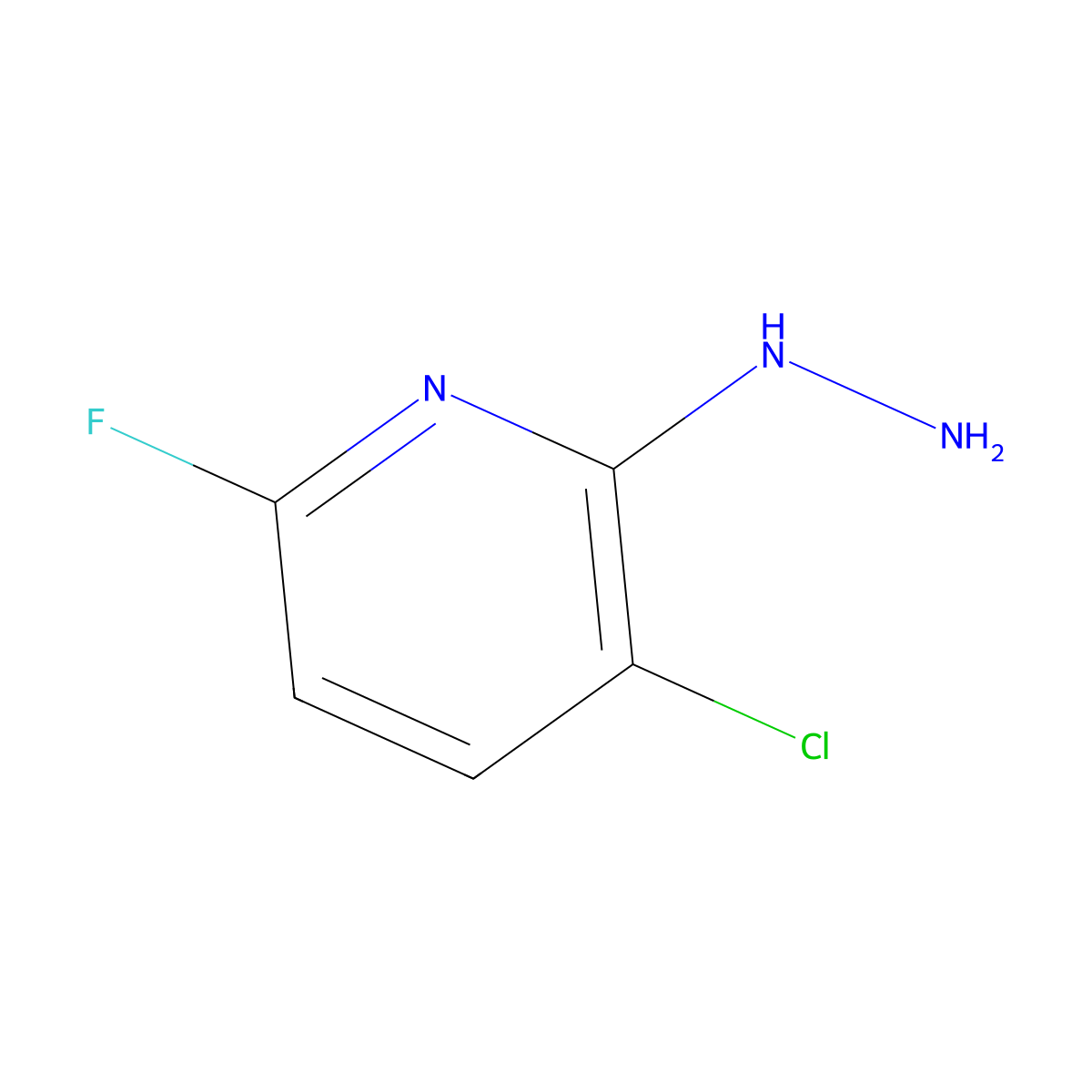 3-Chloro-6-fluoro-2-hydrazinylpyridine molecular structure, CAS 1388077-63-1