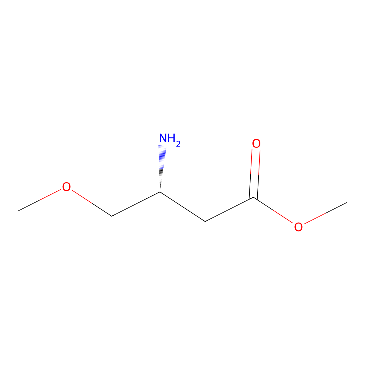 Methyl (3R)-3-amino-4-methoxybutanoate molecular structure, CAS 1388087-88-4