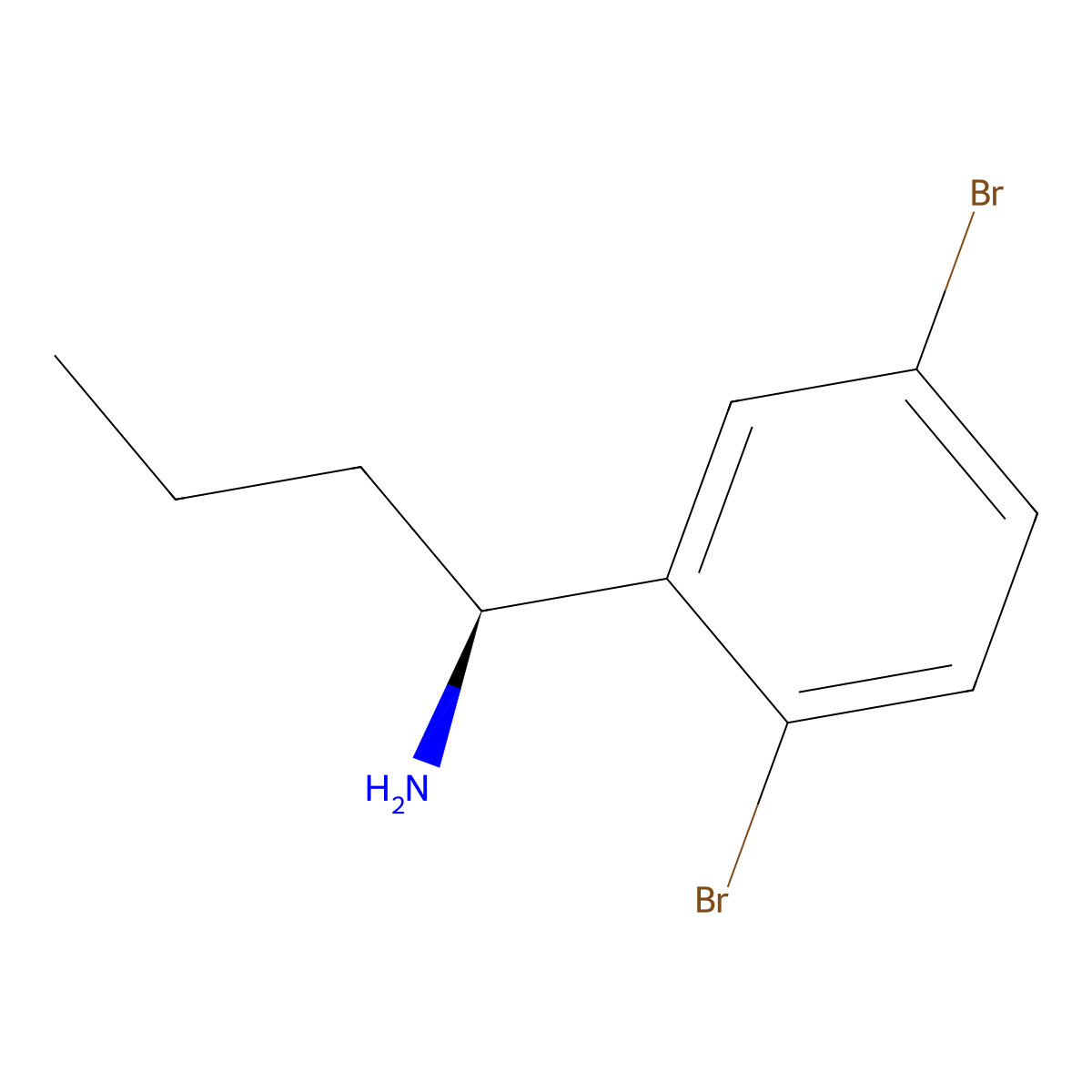 (S)-1-(2,5-Dibromophenyl)butan-1-amine molecular structure, CAS 1388089-27-7