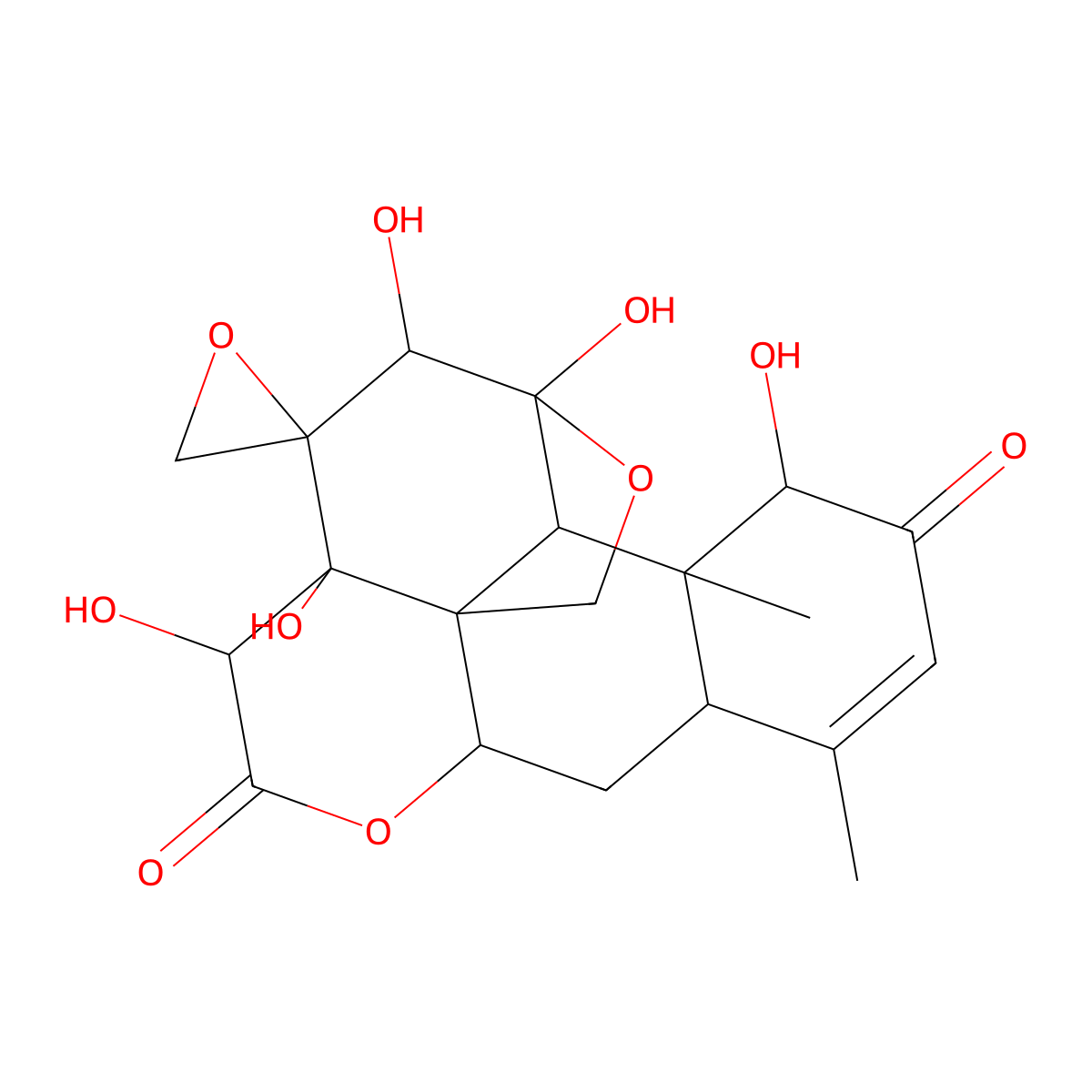 (1R,4R,5R,6R,7R,8R,11R,13S,17S,18S,19R)-4,5,7,8,17-pentahydroxy-14,18-dimethylspiro[3,10-dioxapentacyclo[9.8.0.01,7.04,19.013,18]nonadec-14-ene-6,2'-oxirane]-9,16-dione molecular structure, CAS 138809-10-6