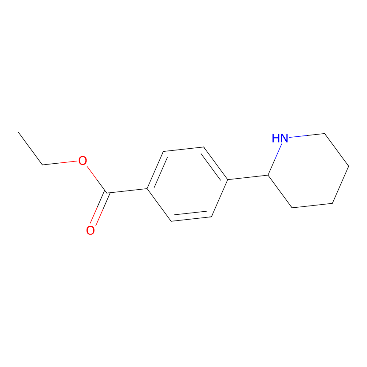 Benzoic acid, 4-(2R)-2-piperidinyl-, ethyl ester molecular structure, CAS 1388118-95-3