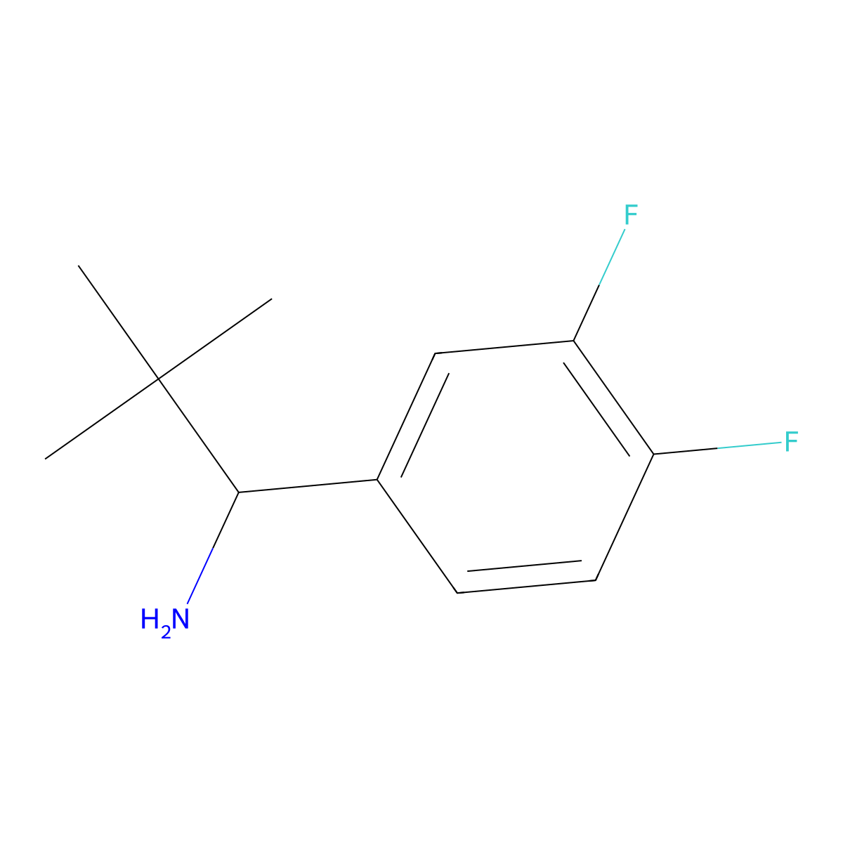 (R)-1-(3,4-Difluorophenyl)-2,2-dimethylpropan-1-amine molecular structure, CAS 1388122-83-5