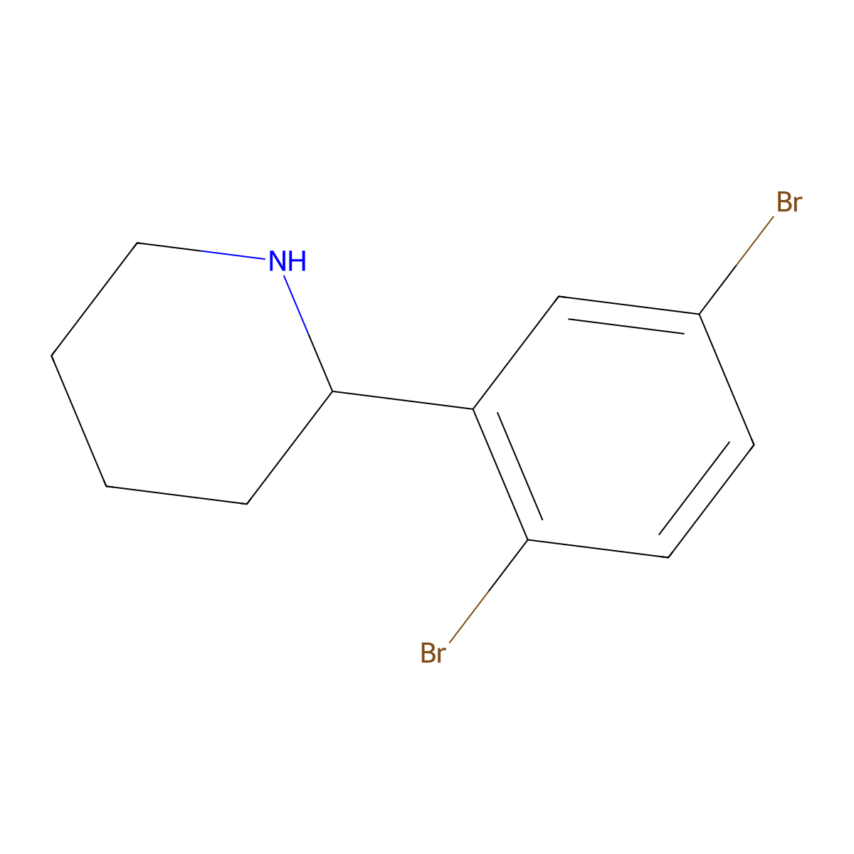 (R)-2-(2,5-Dibromophenyl)piperidine molecular structure, CAS 1388124-72-8