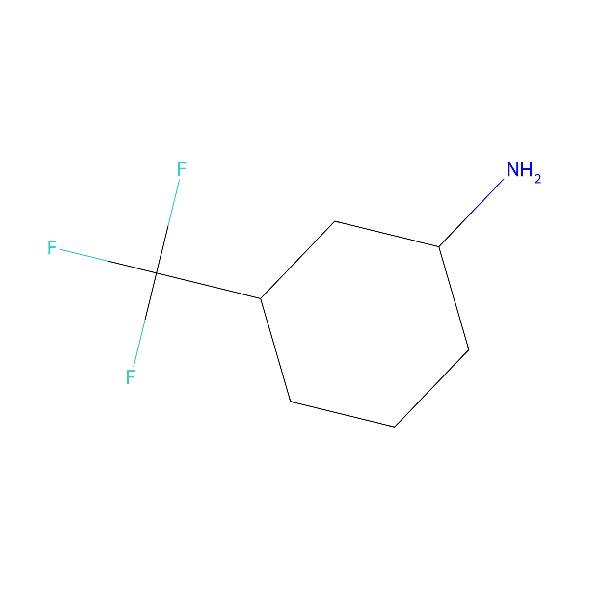 (1S,3S)-3-(trifluoromethyl)cyclohexan-1-amine molecular structure, CAS 1388126-19-9