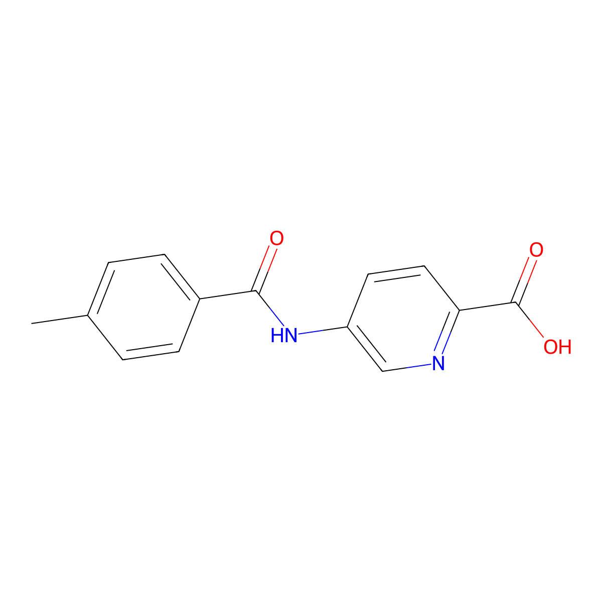 5-[(4-Methylbenzoyl)amino]pyridine-2-carboxylic acid molecular structure, CAS 138815-74-4