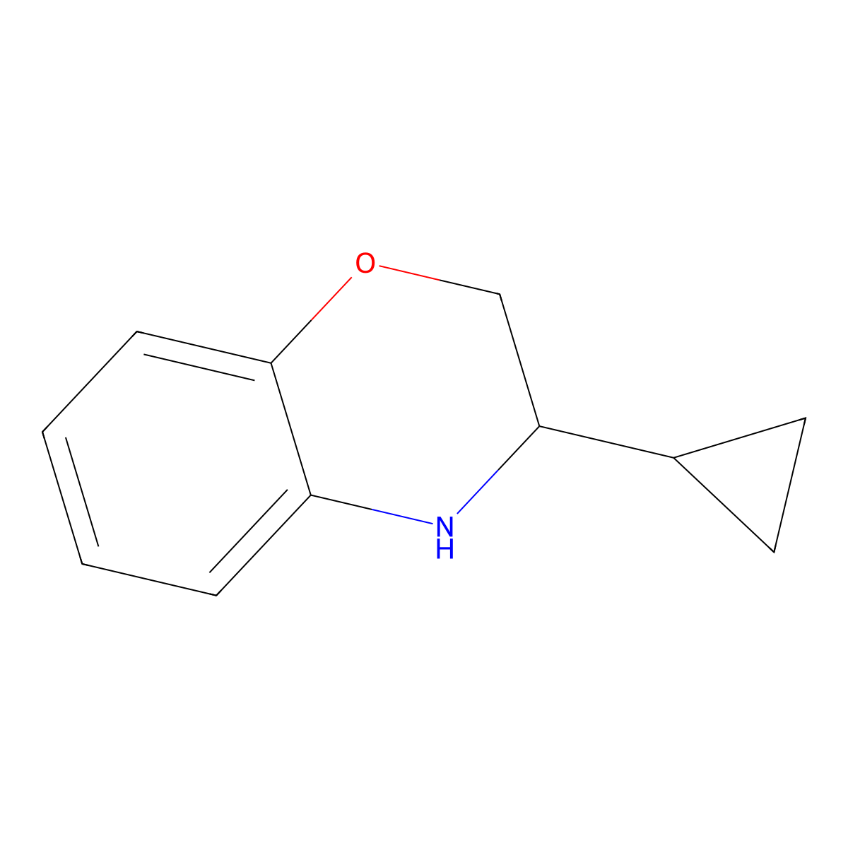 3-cyclopropyl-3,4-dihydro-2H-1,4-benzoxazine molecular structure, CAS 1388154-46-8