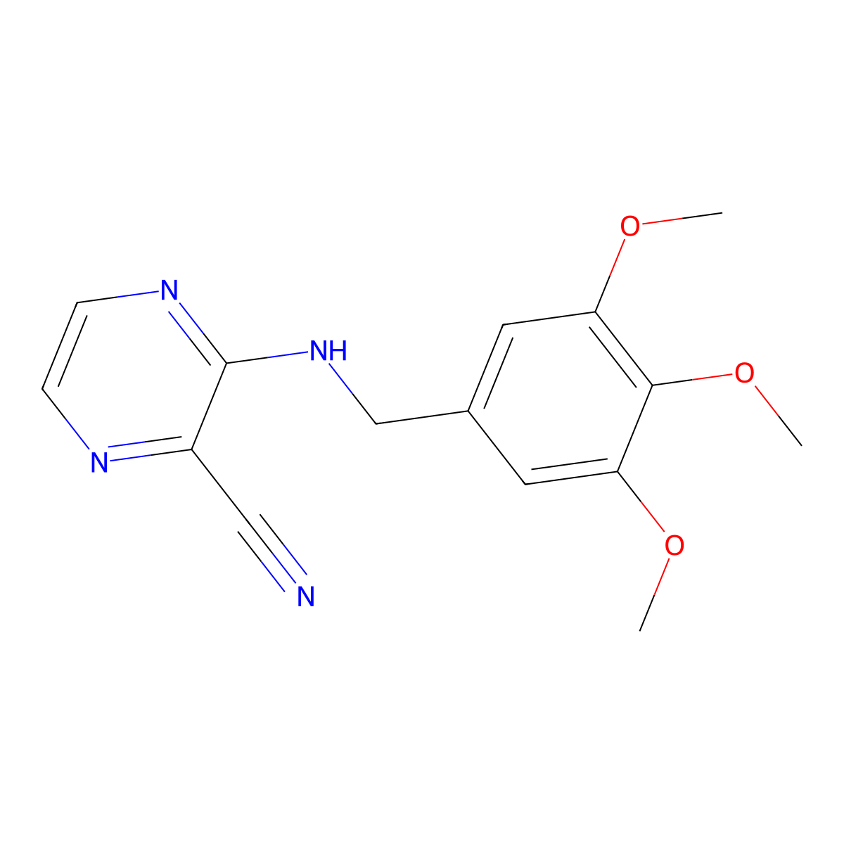3-{[(3,4,5-Trimethoxyphenyl)methyl]amino}pyrazine-2-carbonitrile molecular structure, CAS 1388192-33-3