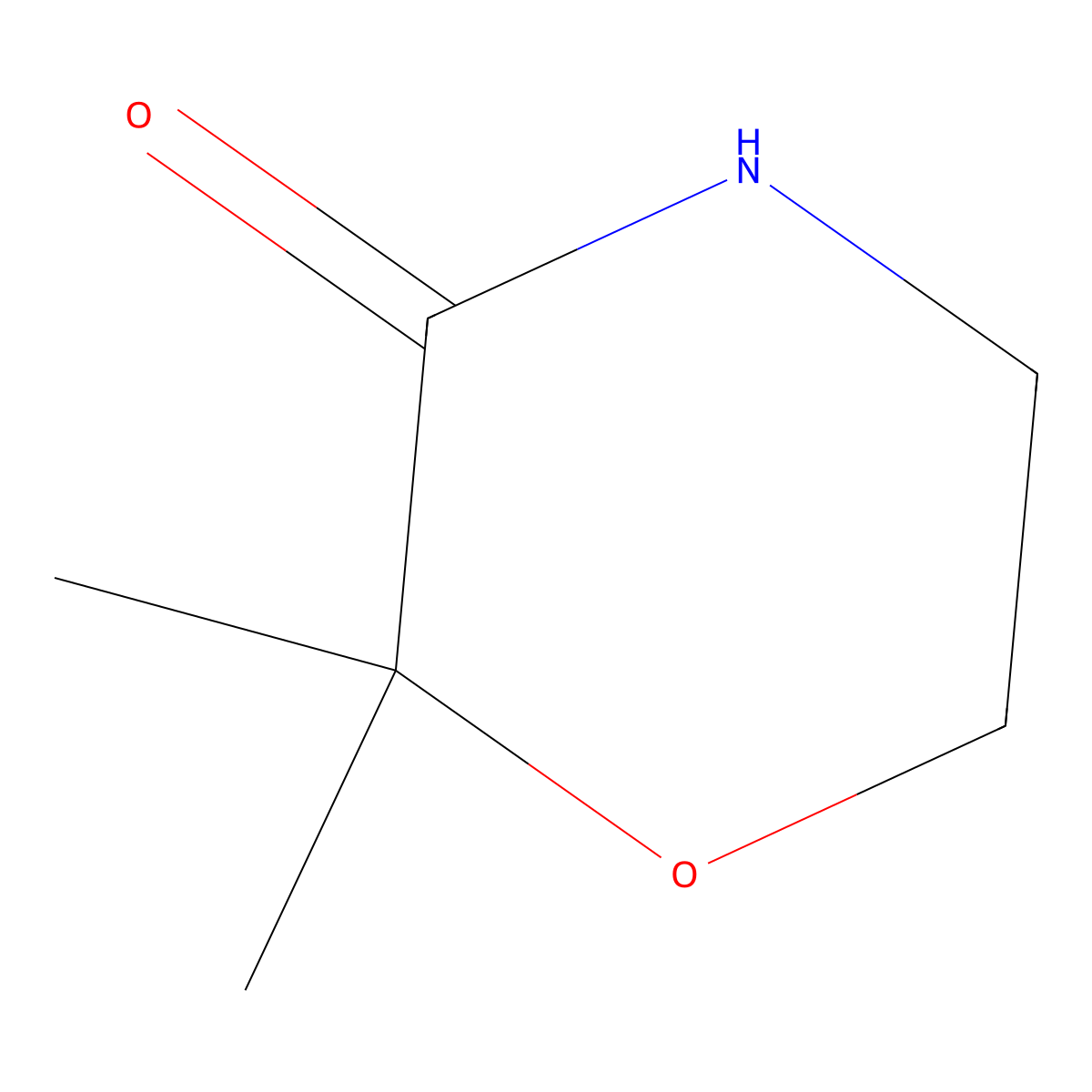 2,2-Dimethylmorpholin-3-one molecular structure, CAS 13882-78-5
