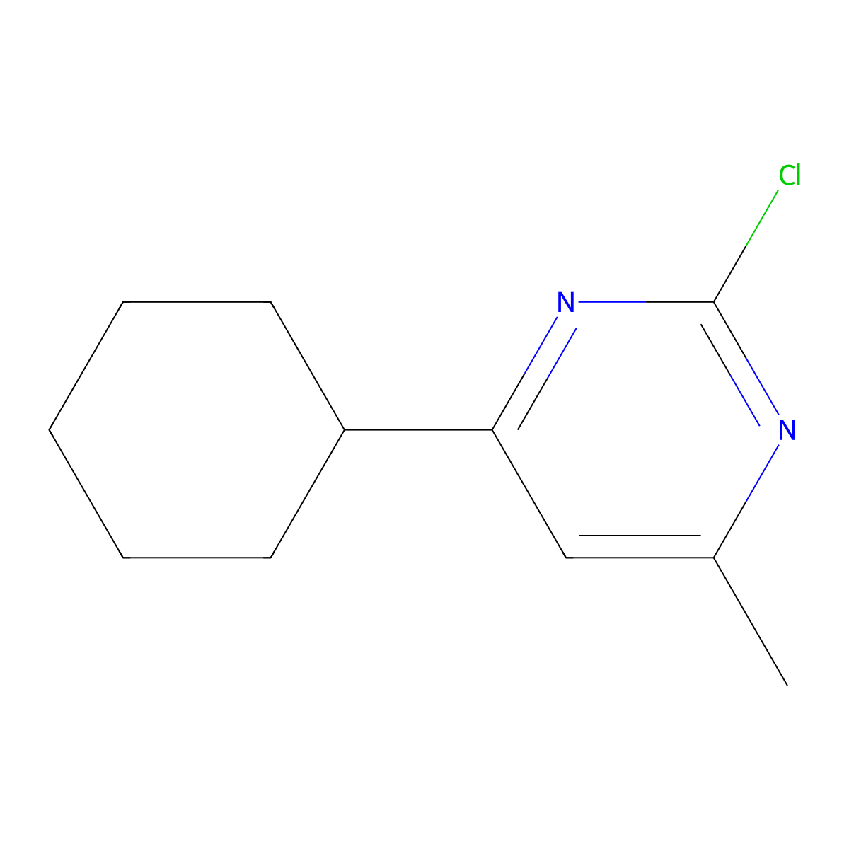2-Chloro-4-cyclohexyl-6-methylpyrimidine molecular structure, CAS 1388231-79-5