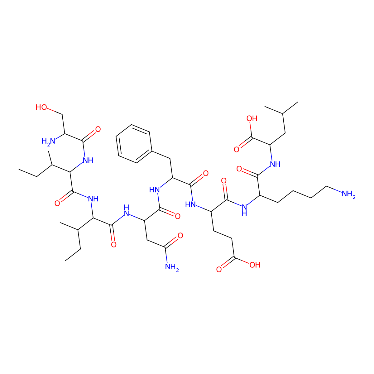 H-Ser-ile-ile-asn-phe-glu-lys-leu-OH molecular structure, CAS 138831-86-4