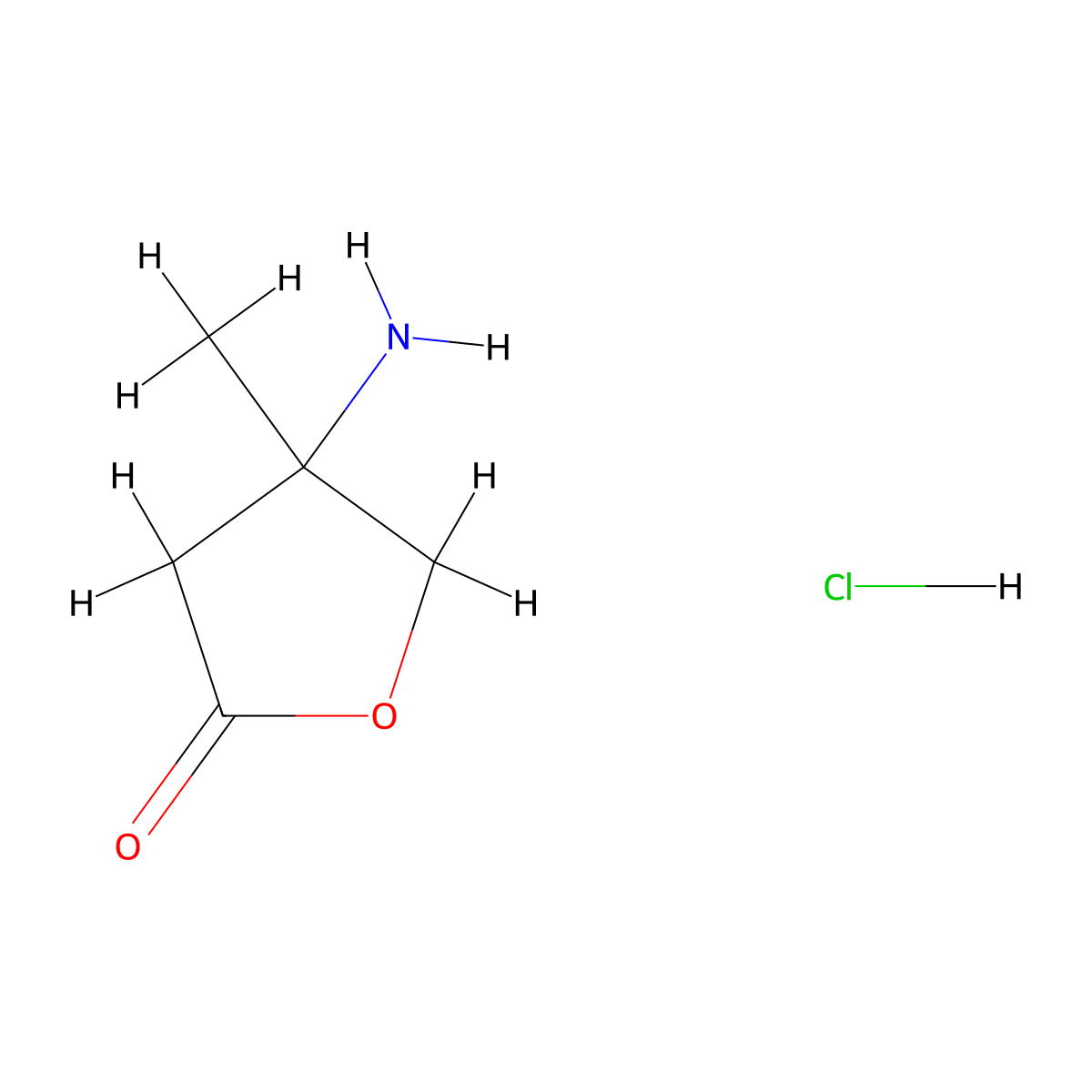 4-Amino-4-methyloxolan-2-one hydrochloride molecular structure, CAS 138833-02-0