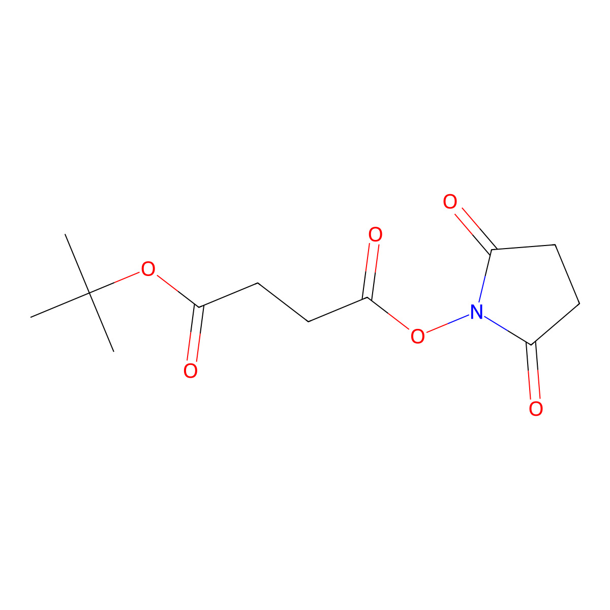 Tert-butyl (2,5-dioxopyrrolidin-1-yl) succinate molecular structure, CAS 138833-93-9