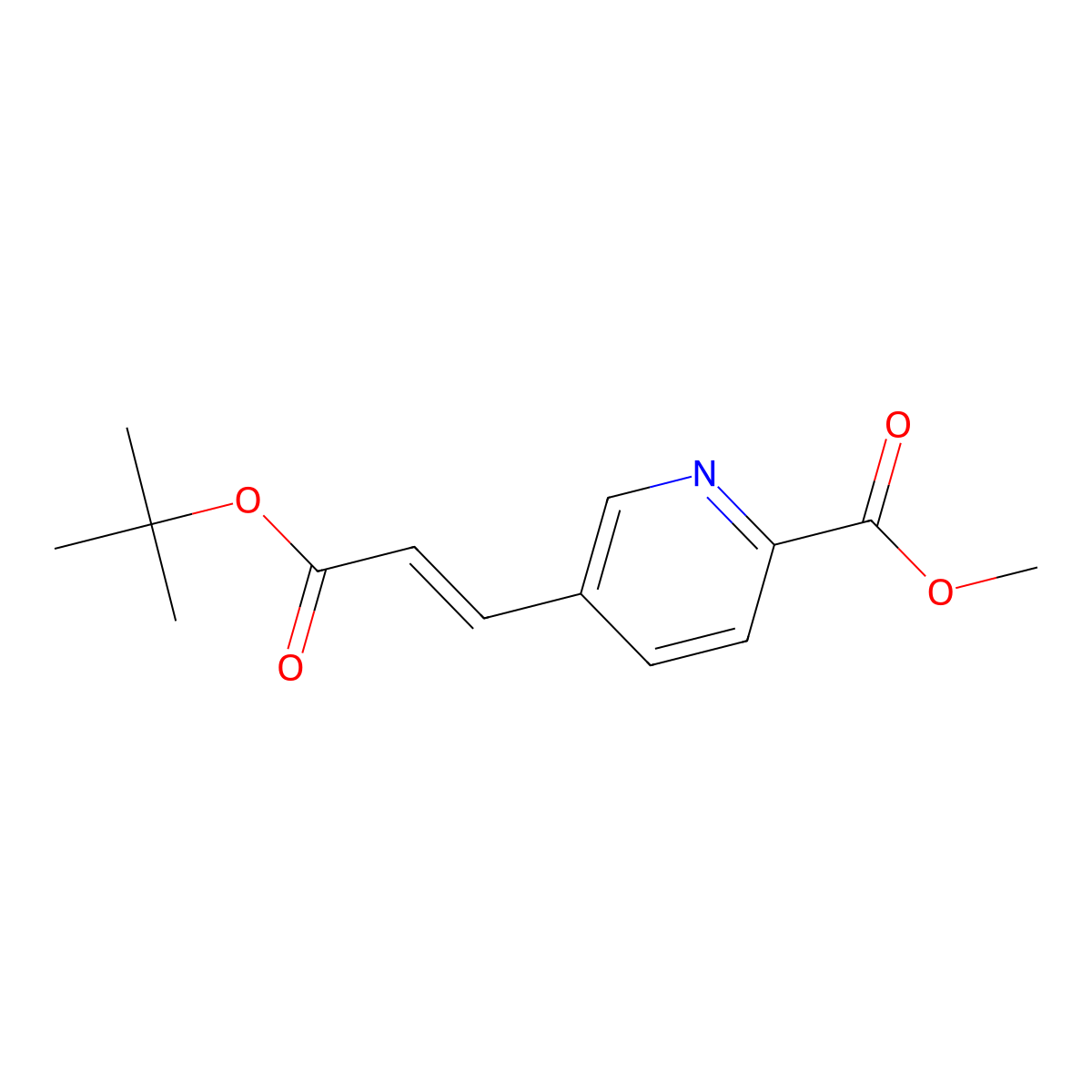 methyl 5-[(1E)-3-(tert-butoxy)-3-oxoprop-1-en-1-yl]pyridine-2-carboxylate molecular structure, CAS 138834-58-9