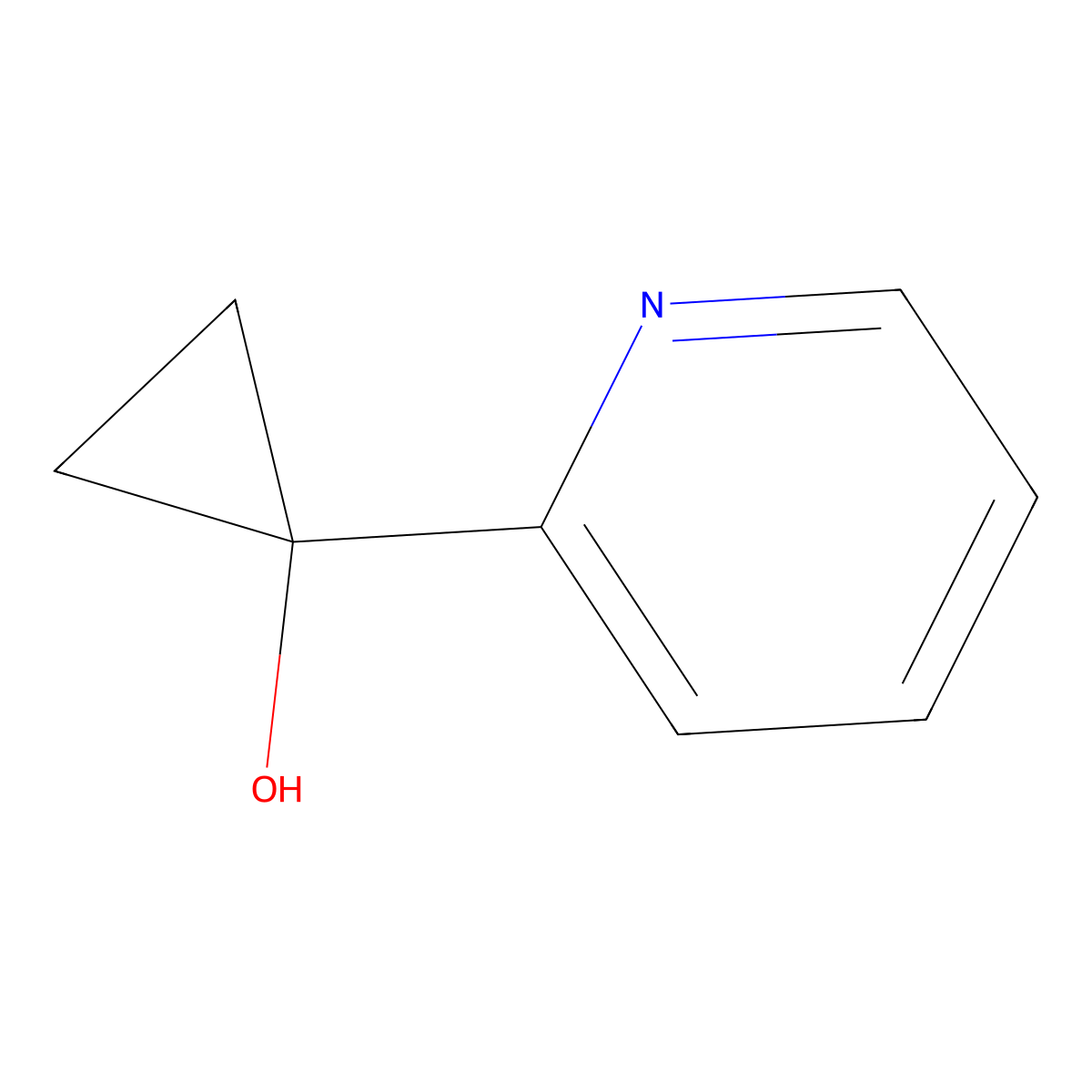 1-(Pyridin-2-yl)cyclopropanol molecular structure, CAS 138835-98-0