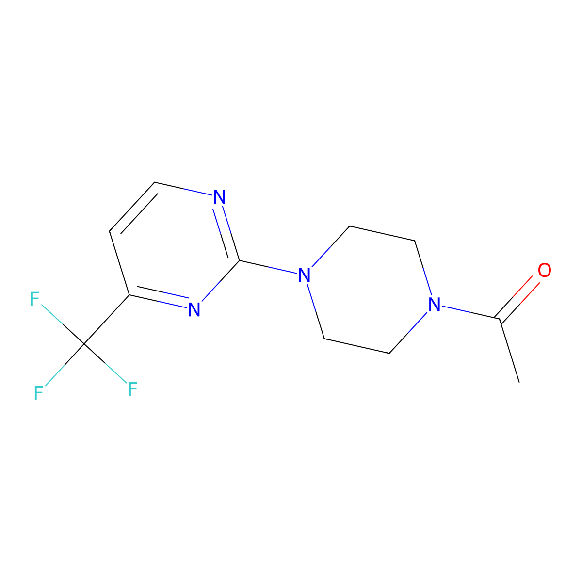 1-[4-[4-(Trifluoromethyl)pyrimidin-2-yl]piperazin-1-yl]ethanone molecular structure, CAS 1388409-61-7