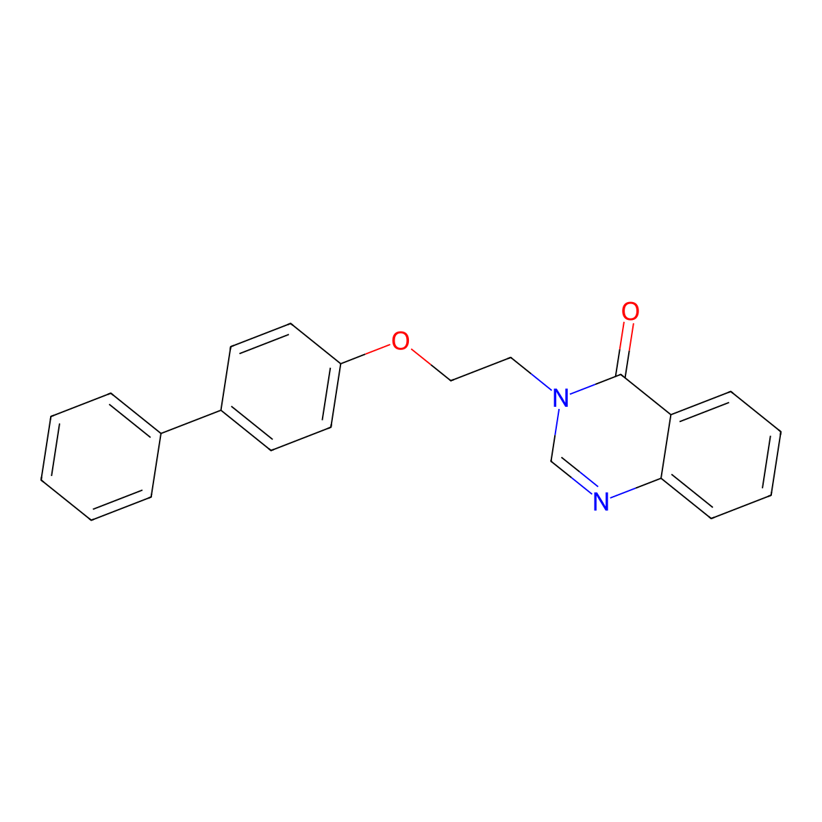 4(3H)-Quinazolinone, 3-(2-((1,1'-biphenyl)-4-yloxy)ethyl)- molecular structure, CAS 138841-12-0