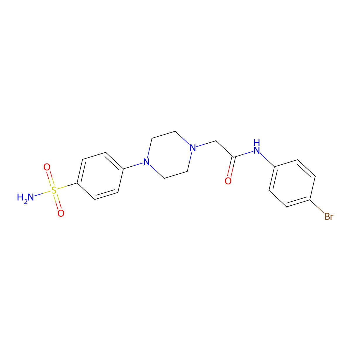 N-(4-bromophenyl)-2-[4-(4-sulfamoylphenyl)piperazin-1-yl]acetamide molecular structure, CAS 1388417-98-8