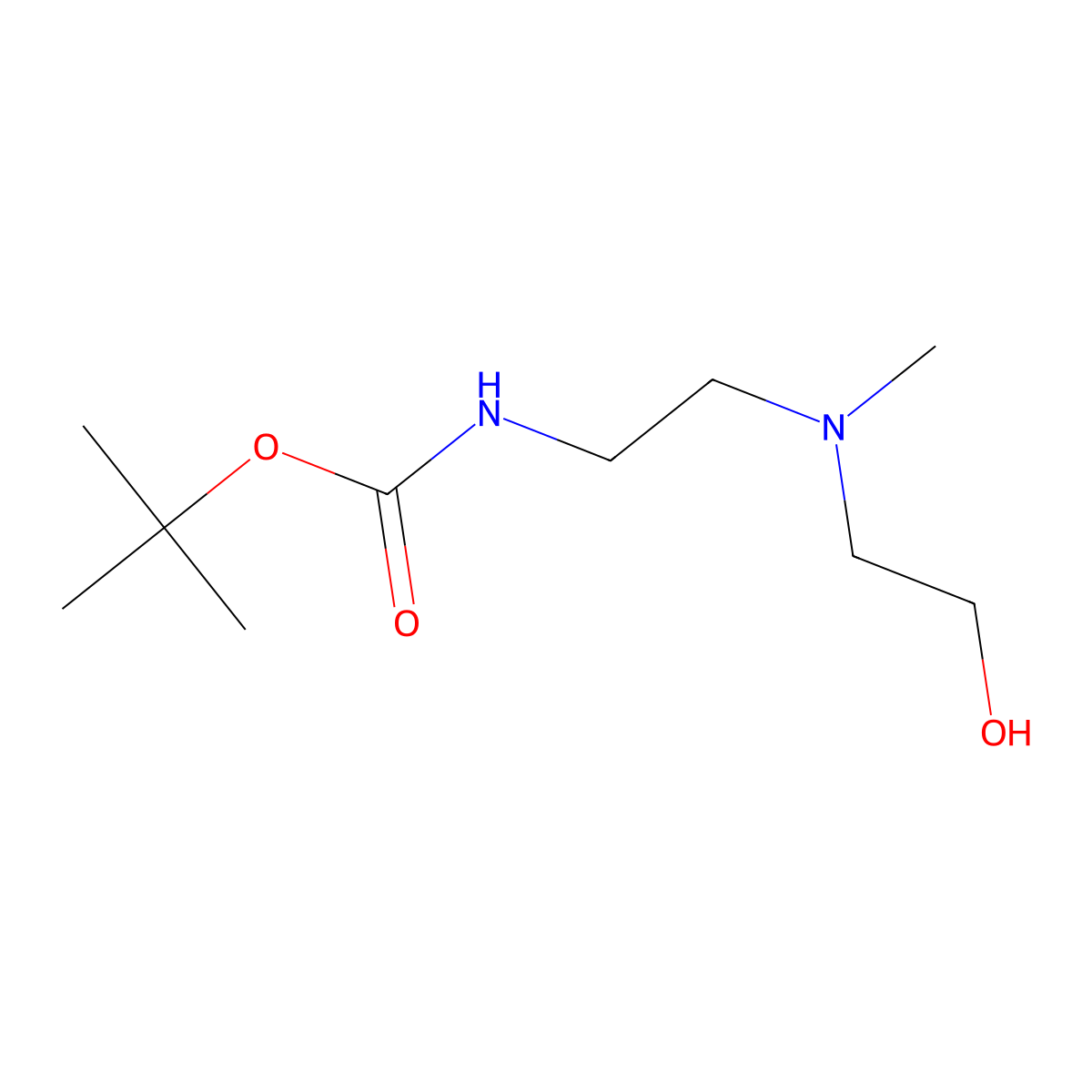 tert-butyl N-(2-((2-hydroxyethyl)(methyl)amino)ethyl)carbamate molecular structure, CAS 138847-37-7