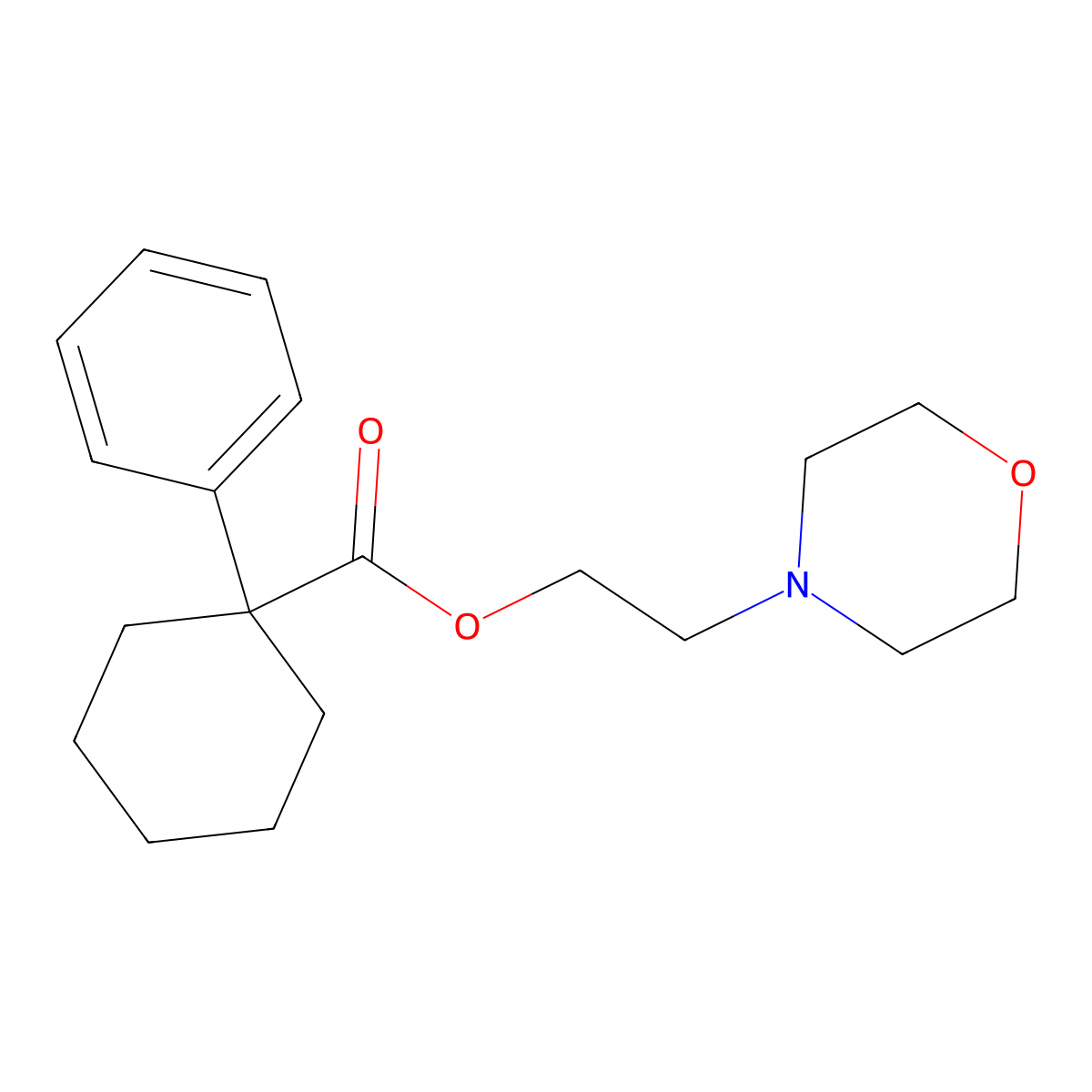 2-(4-Morpholinyl)ethyl 1-phenylcyclohexanecarboxylate molecular structure, CAS 138847-85-5