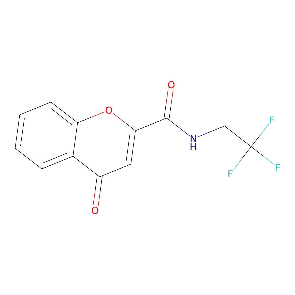4-oxo-N-(2,2,2-trifluoroethyl)-4H-chromene-2-carboxamide molecular structure, CAS 1388502-51-9