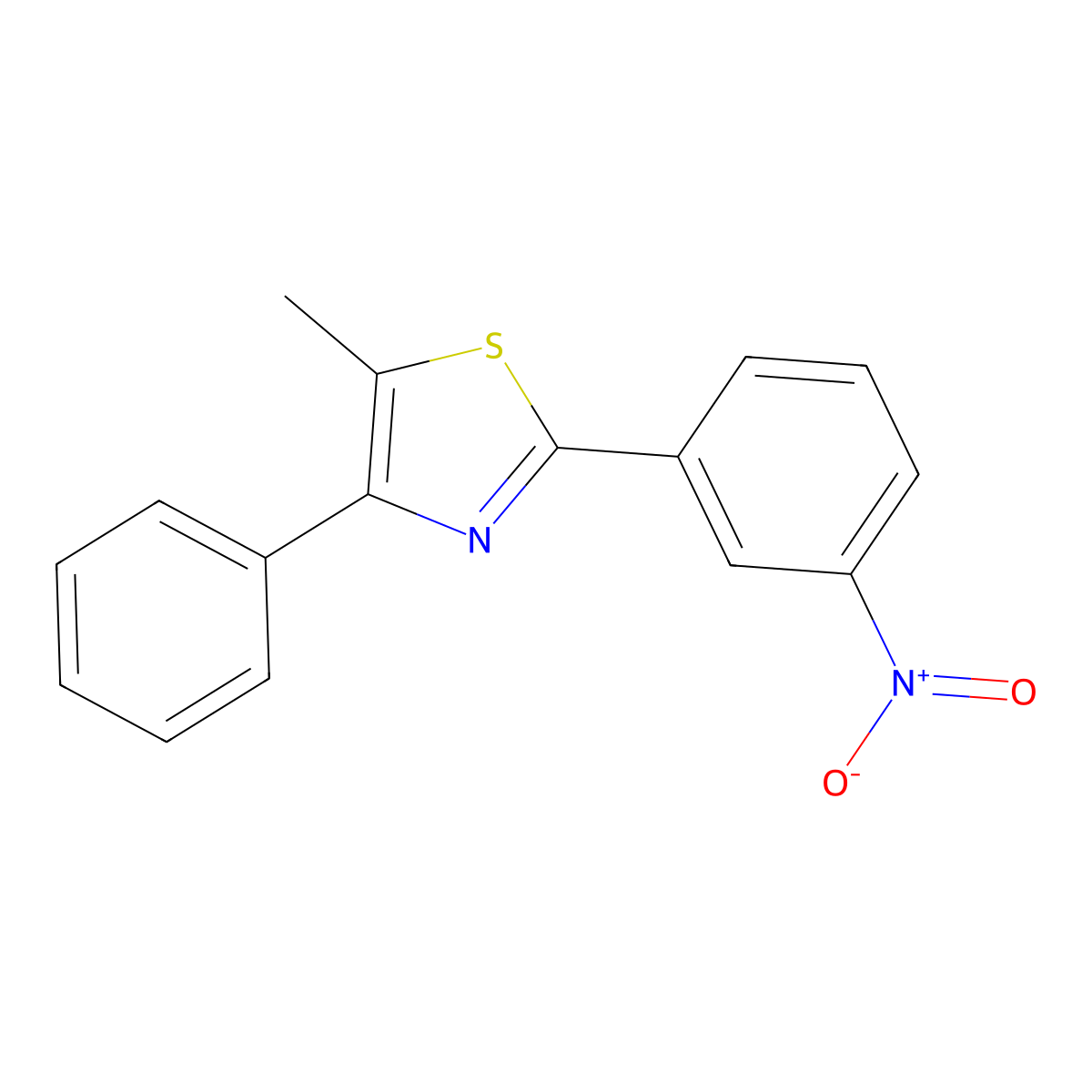 5-Methyl-2-(3-nitrophenyl)-4-phenylthiazole molecular structure, CAS 1388570-58-8