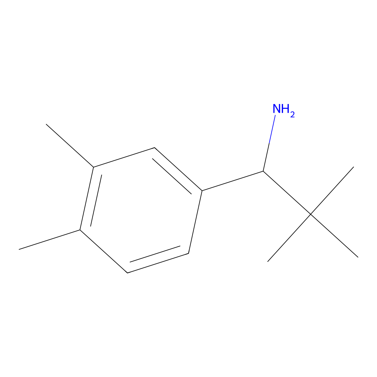 (S)-1-(3,4-Dimethylphenyl)-2,2-dimethylpropan-1-amine molecular structure, CAS 1388631-37-5