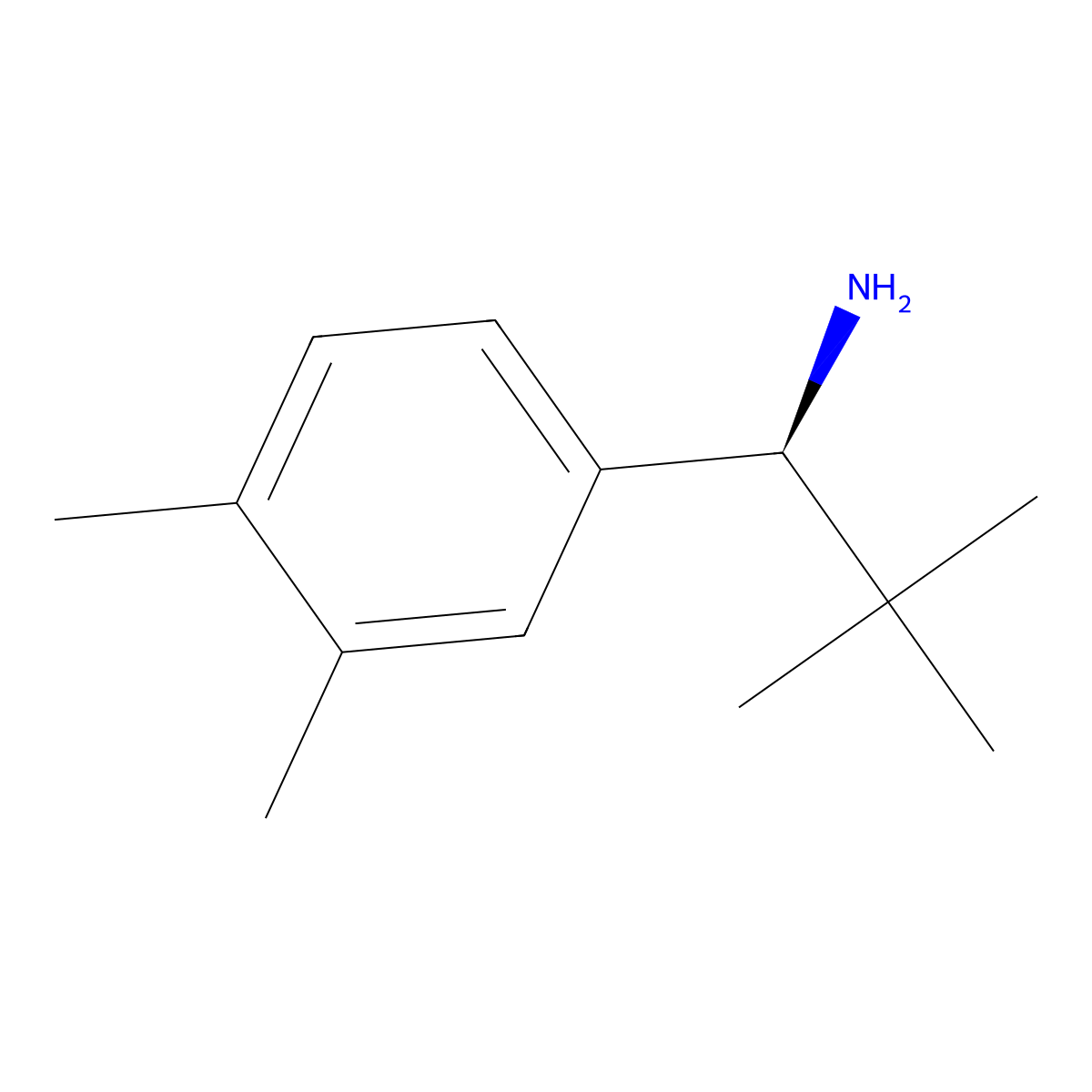 (S)-1-(3,4-Dimethylphenyl)-2,2-dimethylpropan-1-amine molecular structure, CAS 1388631-37-5