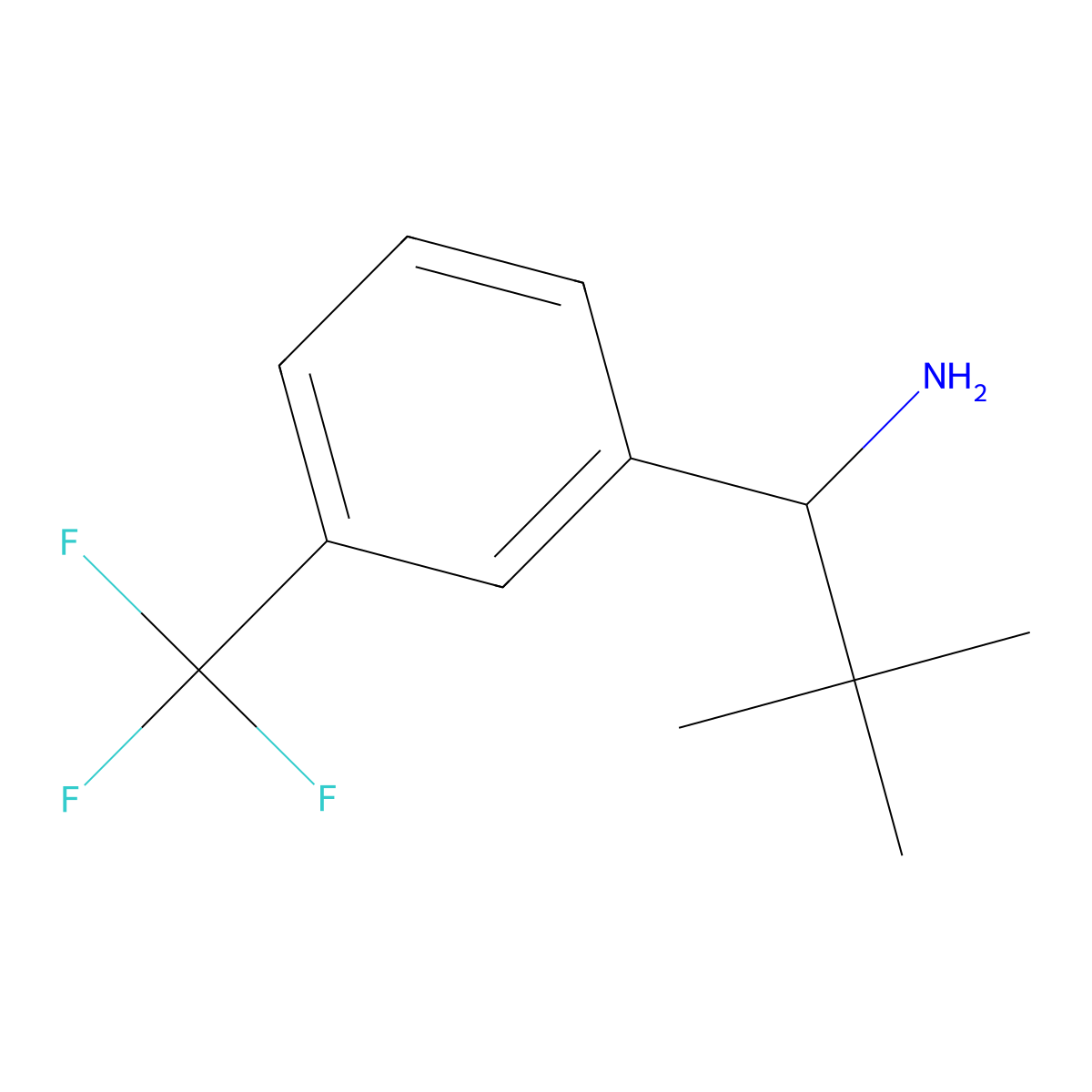 (R)-2,2-Dimethyl-1-(3-(trifluoromethyl)phenyl)propan-1-amine molecular structure, CAS 1388638-69-4
