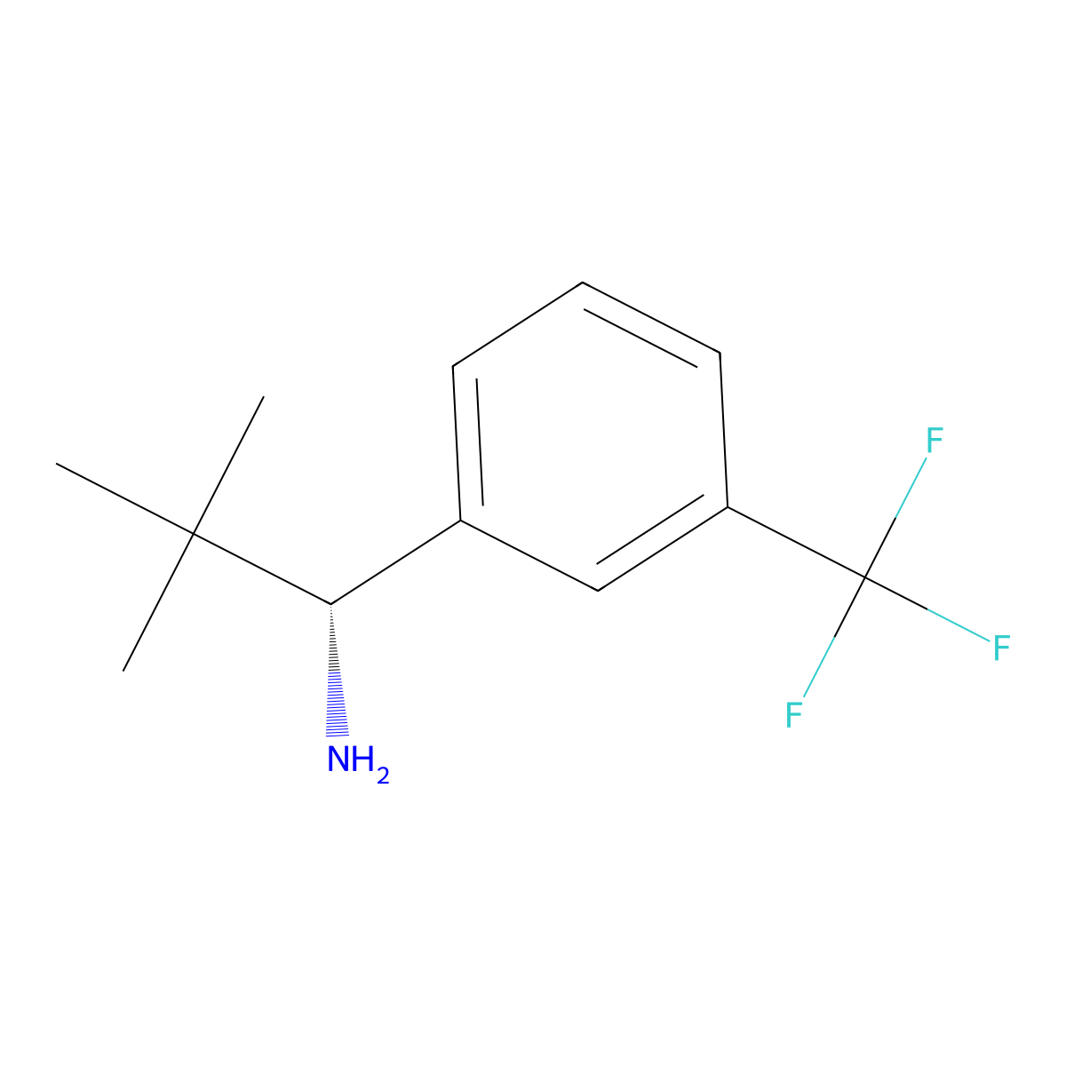 (R)-2,2-Dimethyl-1-(3-(trifluoromethyl)phenyl)propan-1-amine molecular structure, CAS 1388638-69-4
