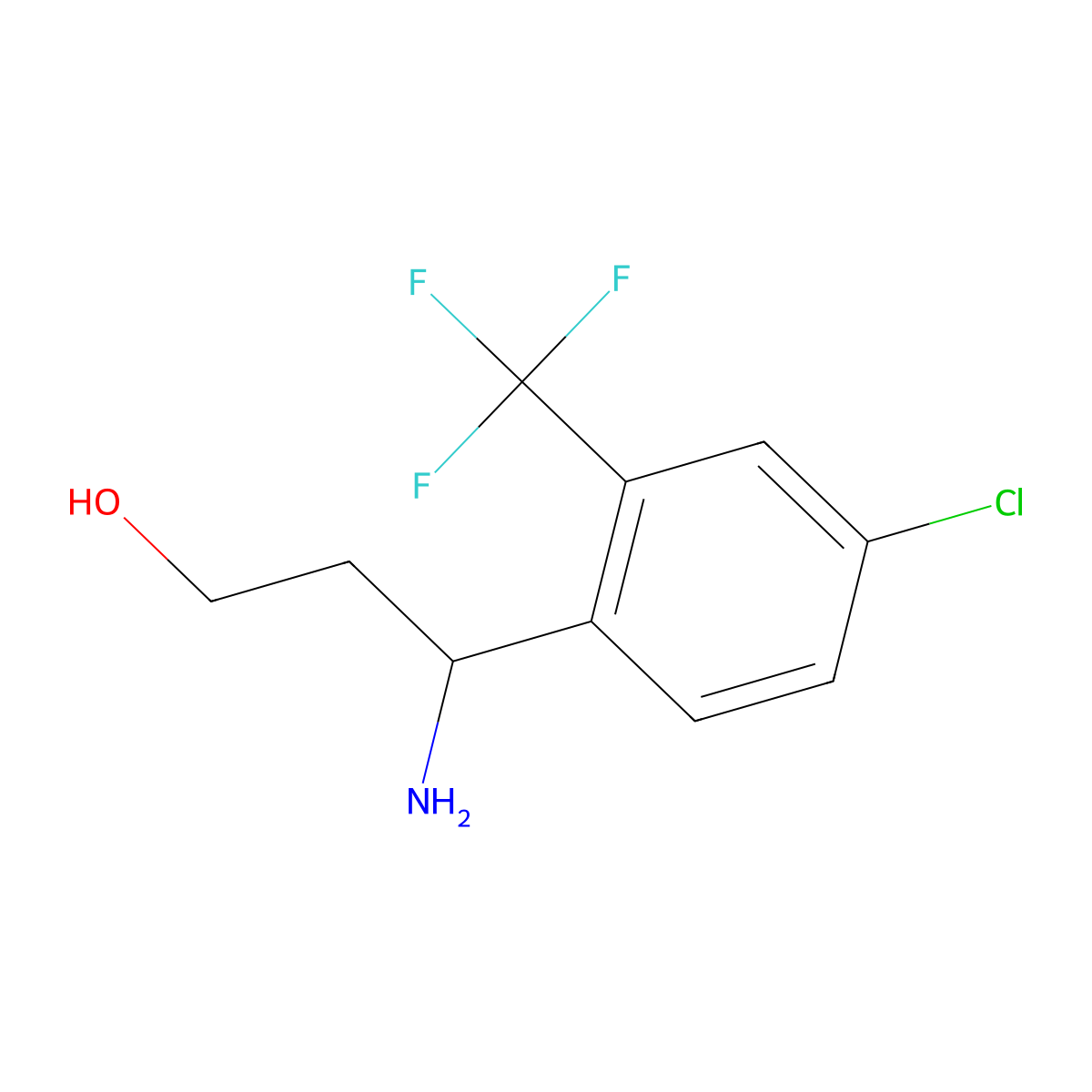 (3S)-3-amino-3-[4-chloro-2-(trifluoromethyl)phenyl]propan-1-ol molecular structure, CAS 1388639-38-0