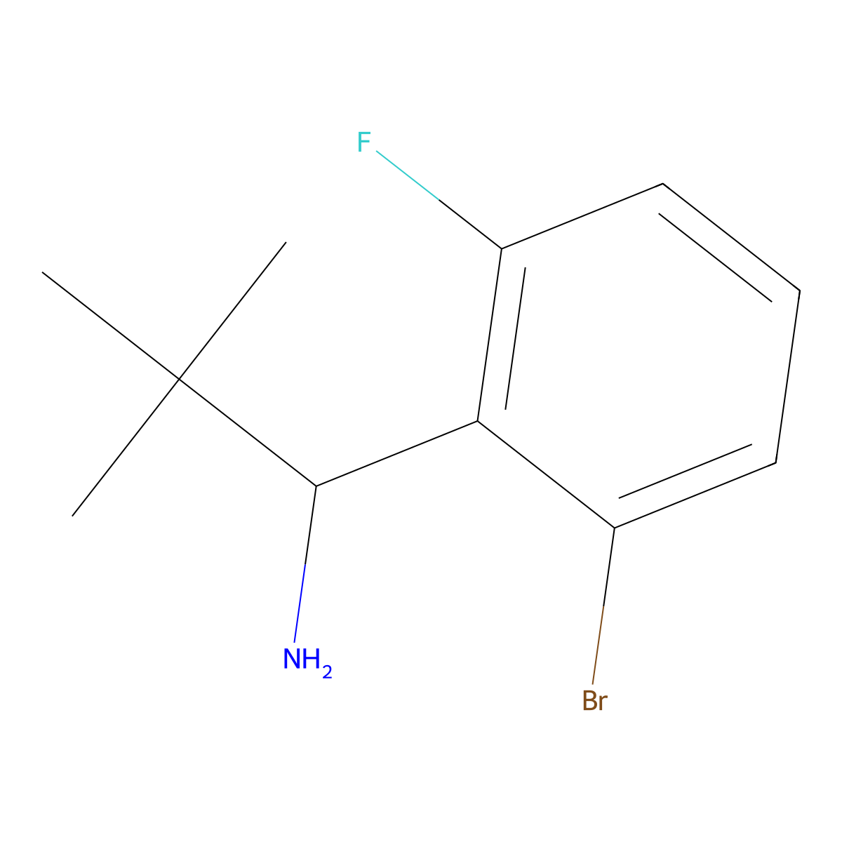 (R)-1-(2-Bromo-6-fluorophenyl)-2,2-dimethylpropan-1-amine molecular structure, CAS 1388698-51-8