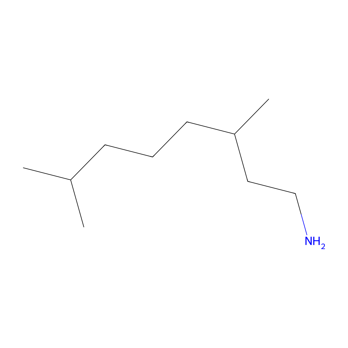3,7-Dimethyloctan-1-amine molecular structure, CAS 13887-74-6