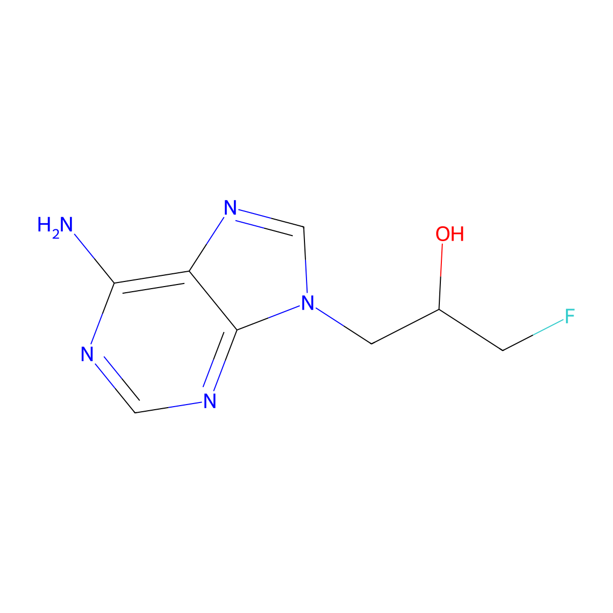 1-(6-Amino-9h-purin-9-yl)-3-fluoropropan-2-ol molecular structure, CAS 138870-28-7