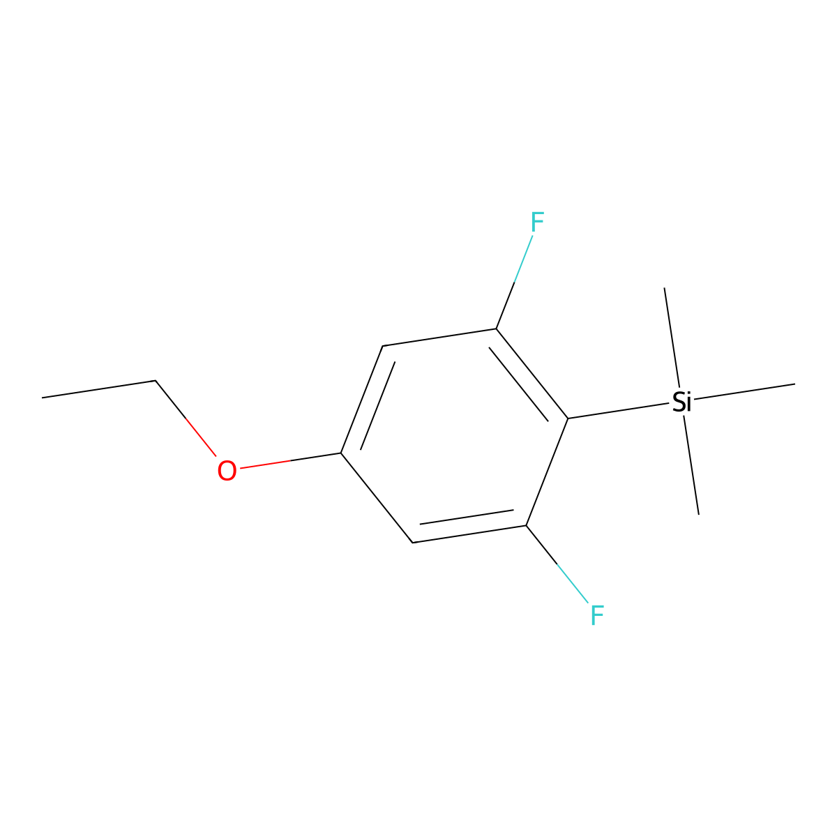 (4-Ethoxy-2,6-difluorophenyl)trimethylsilane molecular structure, CAS 138871-44-0