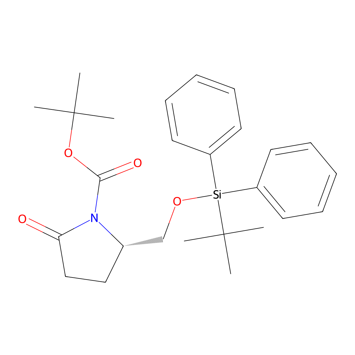 (S)-tert-Butyl 2-(((tert-butyldiphenylsilyl)oxy)methyl)-5-oxopyrrolidine-1-carboxylate molecular structure, CAS 138871-56-4