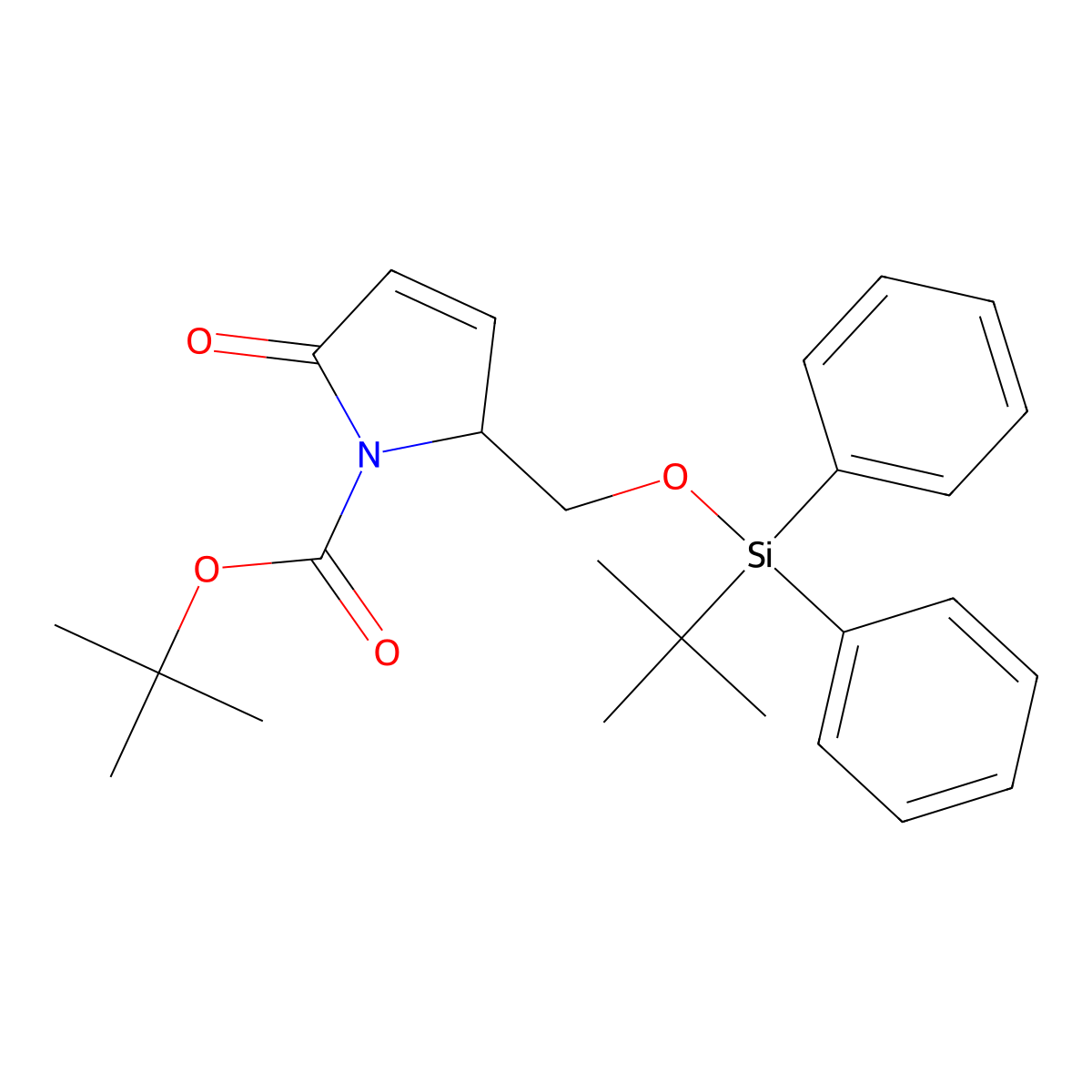 (S)-tert-butyl 2-((tert-butyldiphenylsilyloxy)methyl)-5-oxo-2,5-dihydro-1H-pyrrole-1-carboxylate molecular structure, CAS 138871-58-6