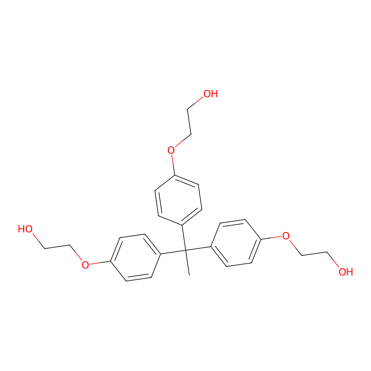 2,2',2''-((Ethane-1,1,1-triyltris(benzene-4,1-diyl))tris(oxy))tris(ethan-1-ol) molecular structure, CAS 138871-95-1