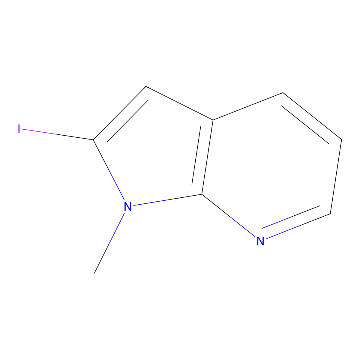 2-iodo-1-methyl-1H-pyrrolo[2,3-b]pyridine molecular structure, CAS 1388711-09-8