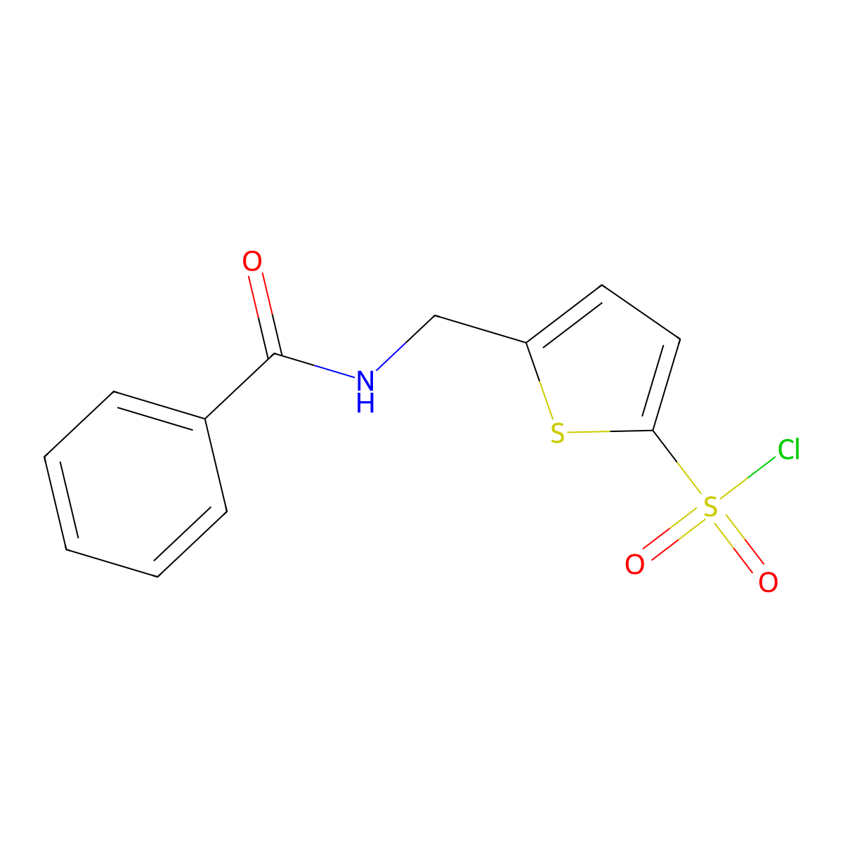 5-(benzamidomethyl)thiophene-2-sulfonyl Chloride molecular structure, CAS 138872-44-3
