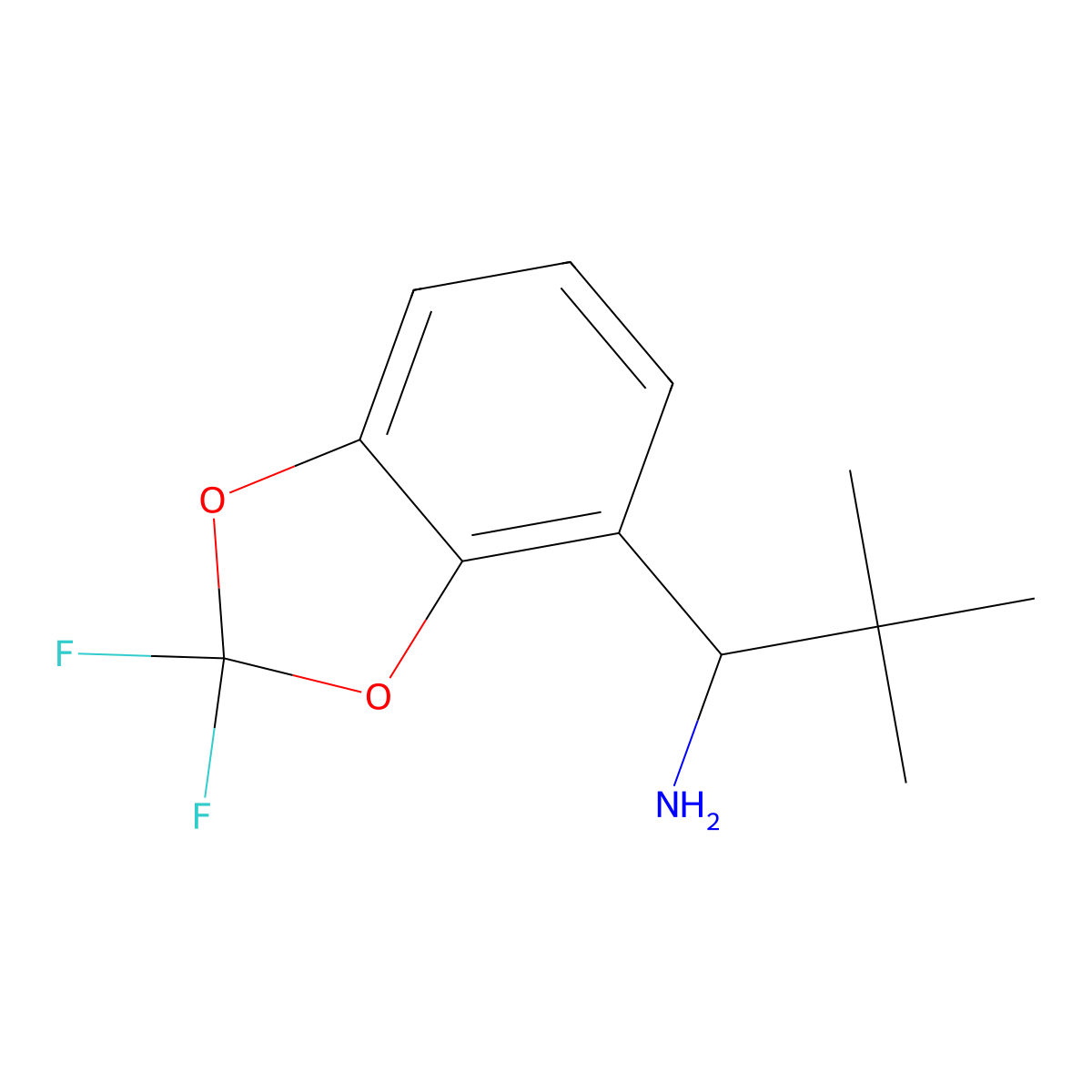 (S)-1-(2,2-Difluorobenzo[D][1,3]dioxol-4-YL)-2,2-dimethylpropan-1-amine molecular structure, CAS 1388727-90-9