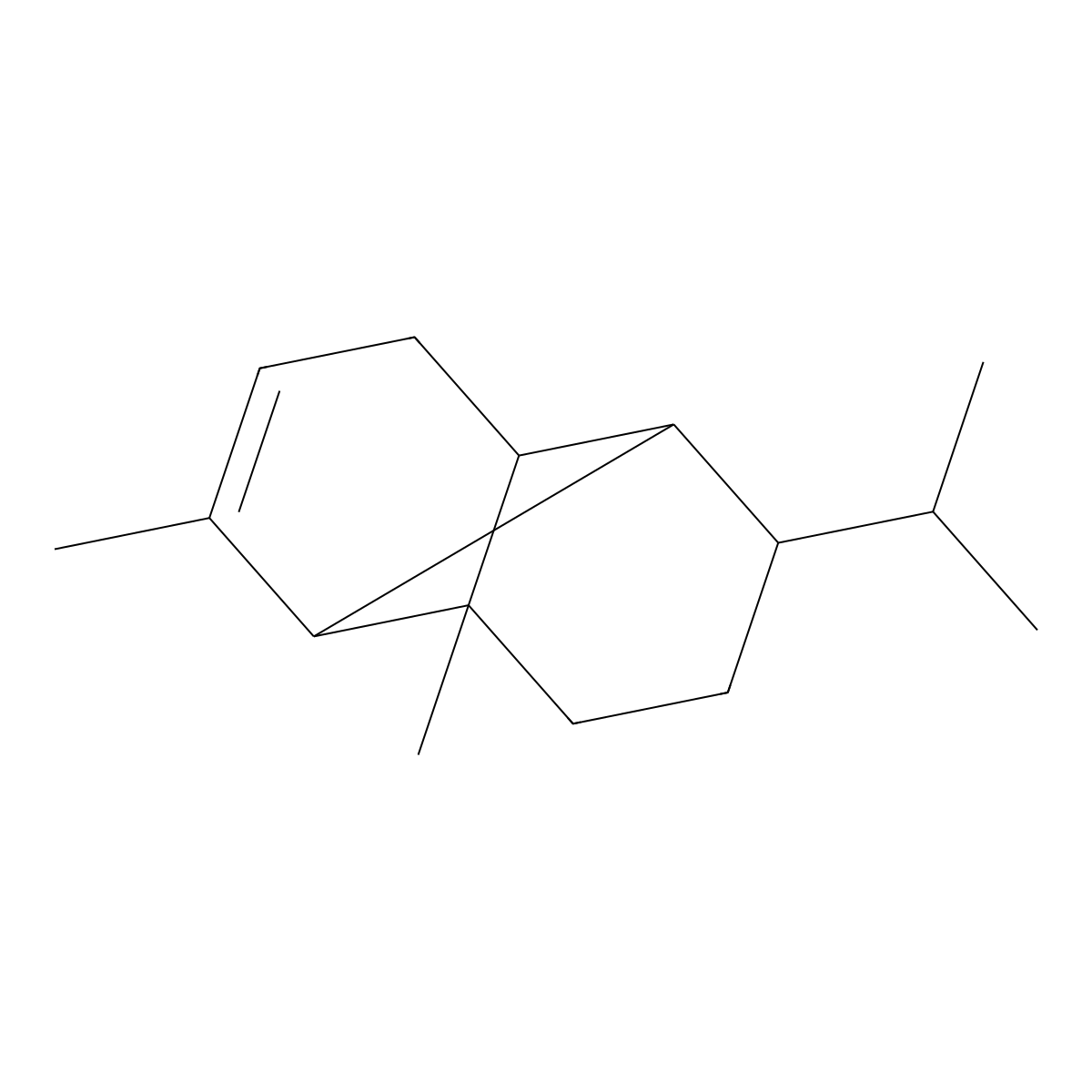 1,3-Dimethyl-8-(1-methylethyl)tricyclo(4.4.0.02,7)dec-3-ene molecular structure, CAS 138874-68-7