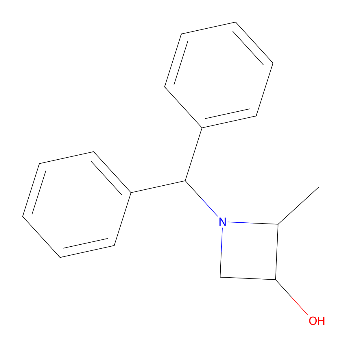 (2R,3S)-1-Benzhydryl-2-methylazetidin-3-ol molecular structure, CAS 138876-39-8