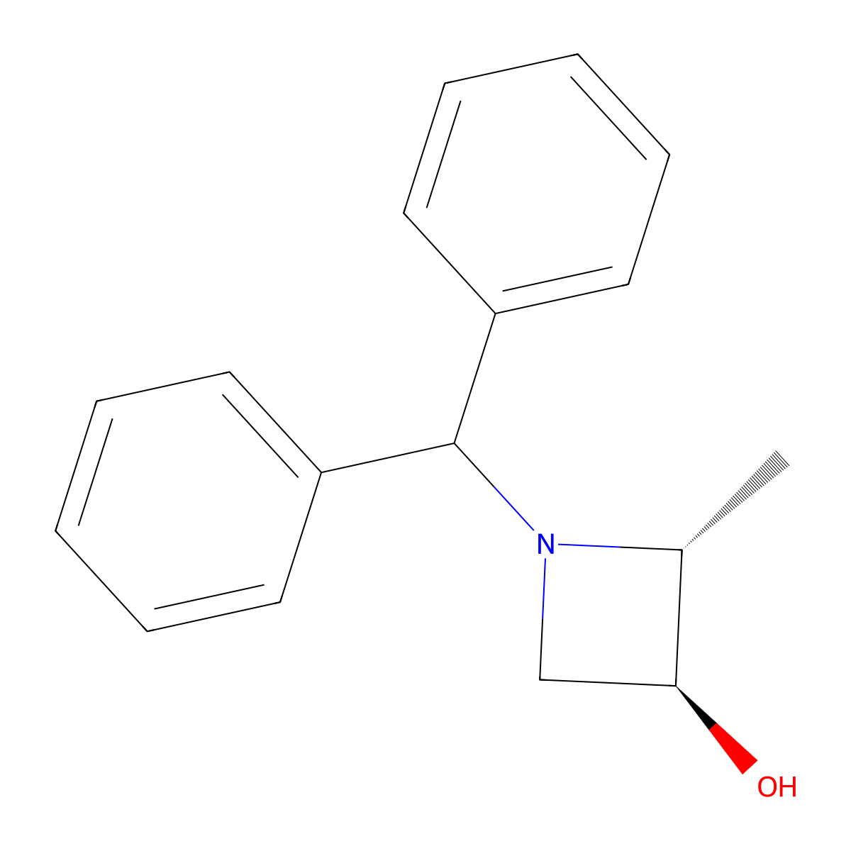 (2R,3S)-1-Benzhydryl-2-methylazetidin-3-ol molecular structure, CAS 138876-39-8