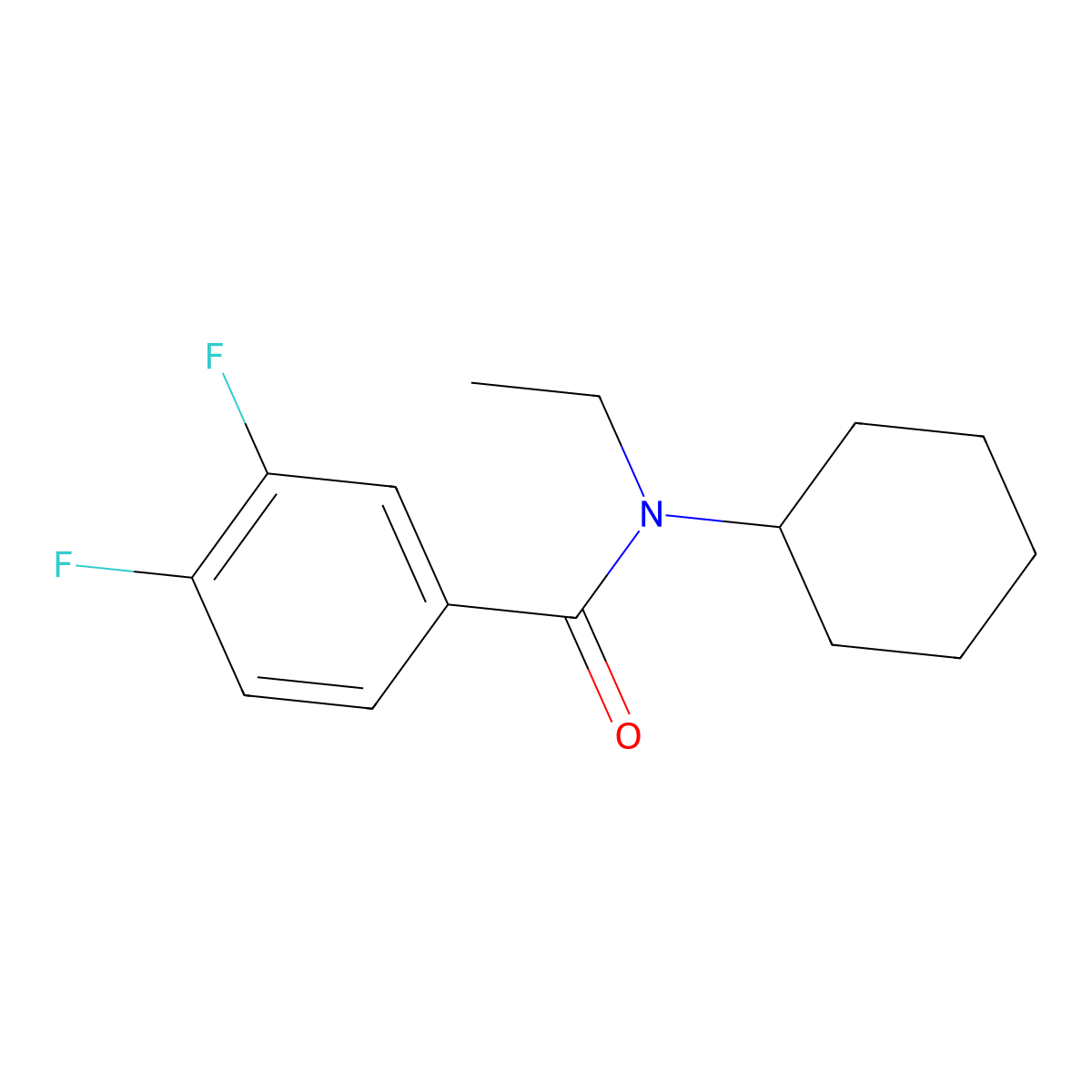 N-cyclohexyl-N-ethyl-3,4-difluorobenzamide molecular structure, CAS 1388807-83-7