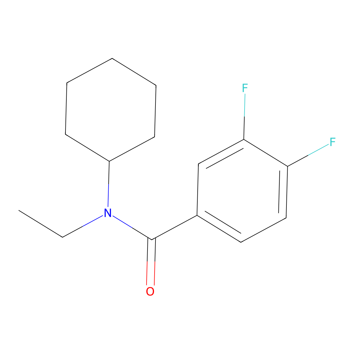 N-cyclohexyl-N-ethyl-3,4-difluorobenzamide molecular structure, CAS 1388807-83-7