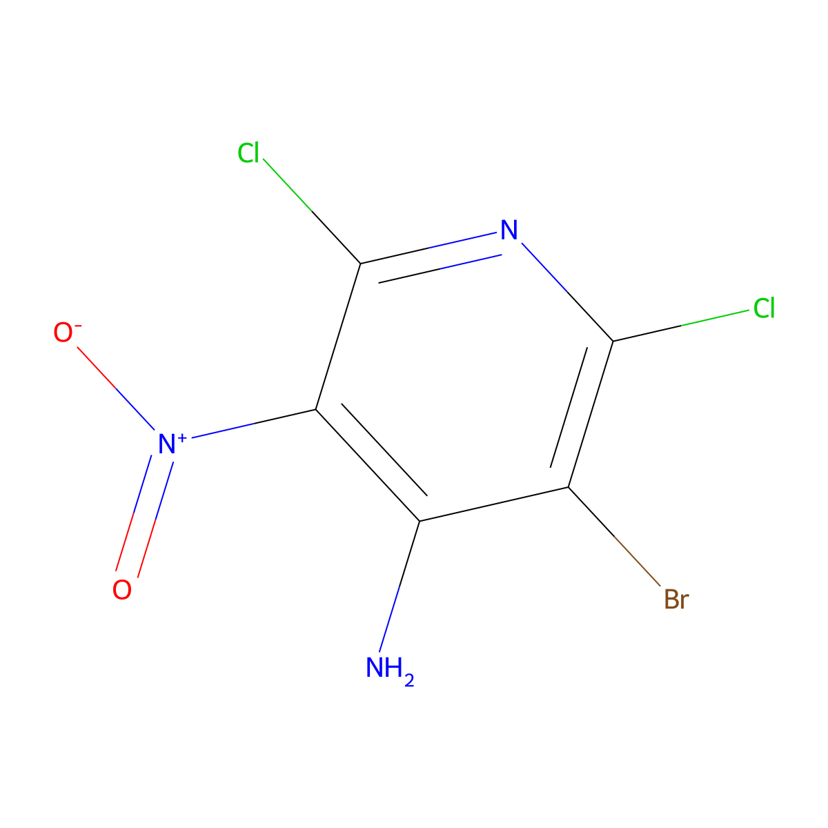 3-Bromo-2,6-dichloro-5-nitropyridin-4-amine molecular structure, CAS 1388817-11-5