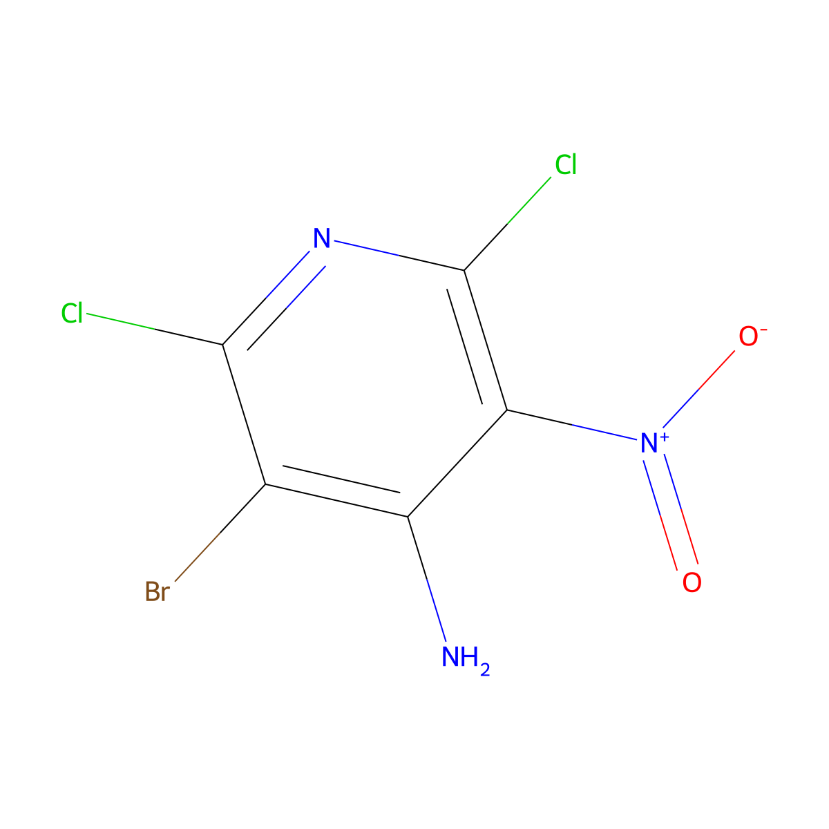 3-Bromo-2,6-dichloro-5-nitropyridin-4-amine molecular structure, CAS 1388817-11-5