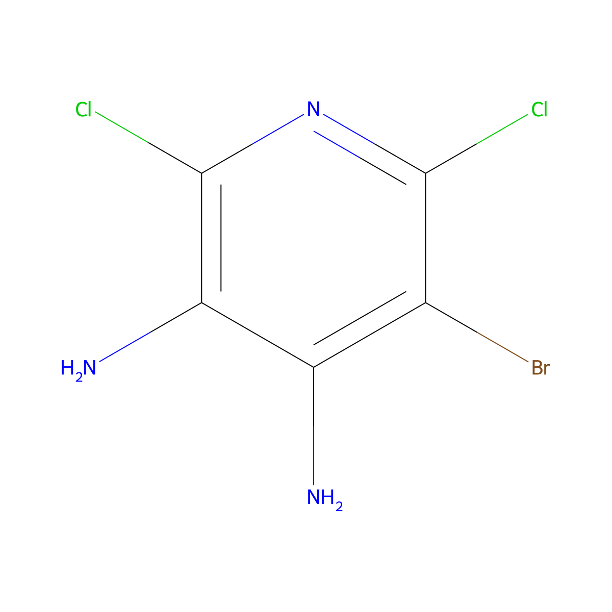 5-Bromo-2,6-dichloropyridine-3,4-diamine molecular structure, CAS 1388817-12-6
