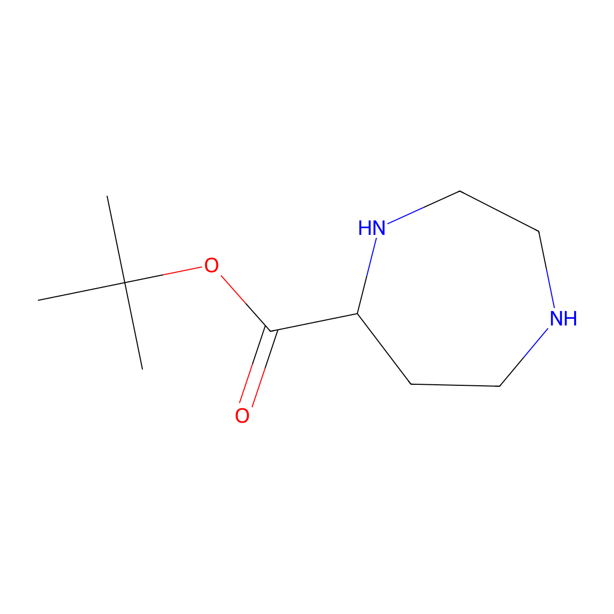 Tert-butyl 1,4-diazepane-5-carboxylate molecular structure, CAS 138883-20-2