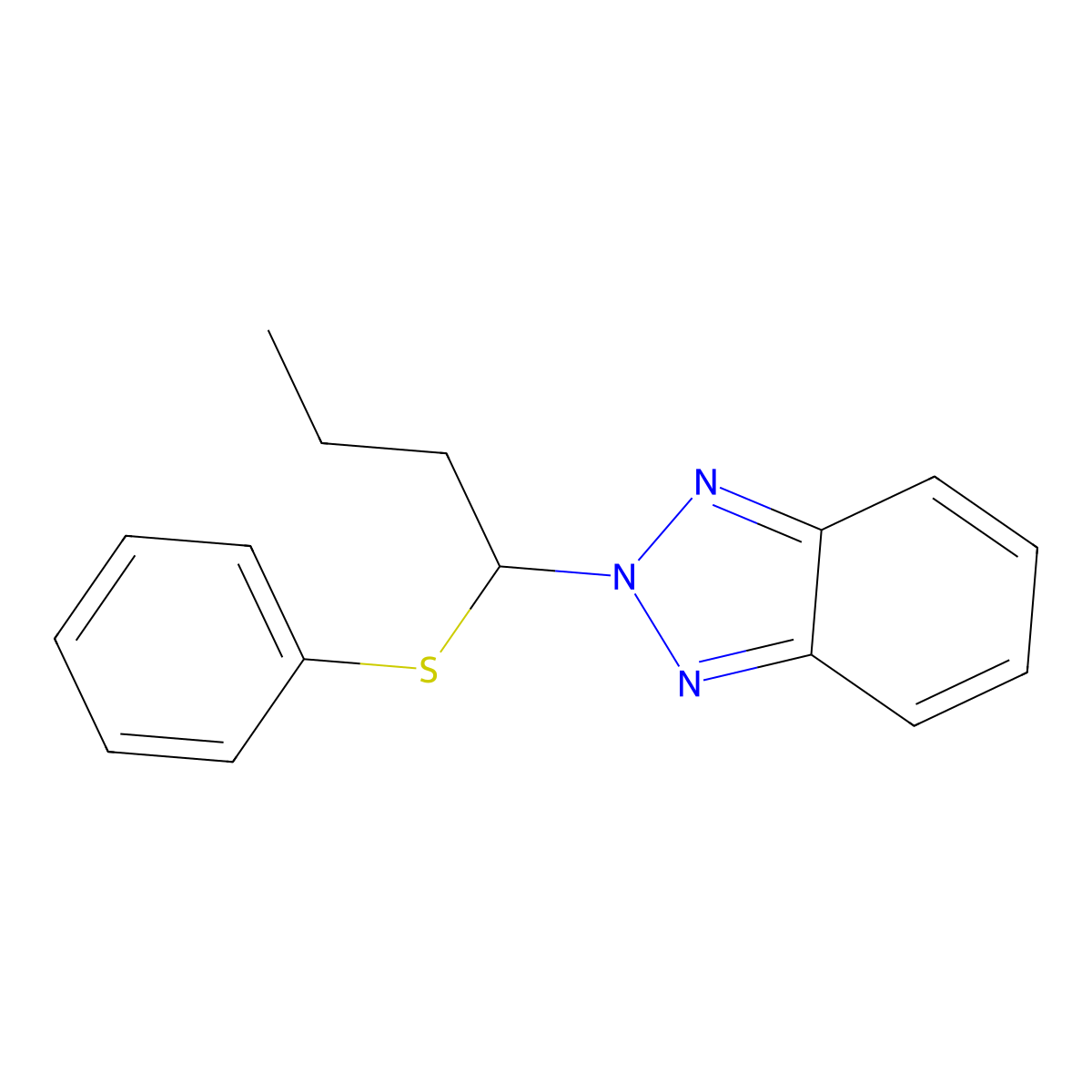 2-(1-Phenylsulfanylbutyl)benzotriazole molecular structure, CAS 138883-58-6